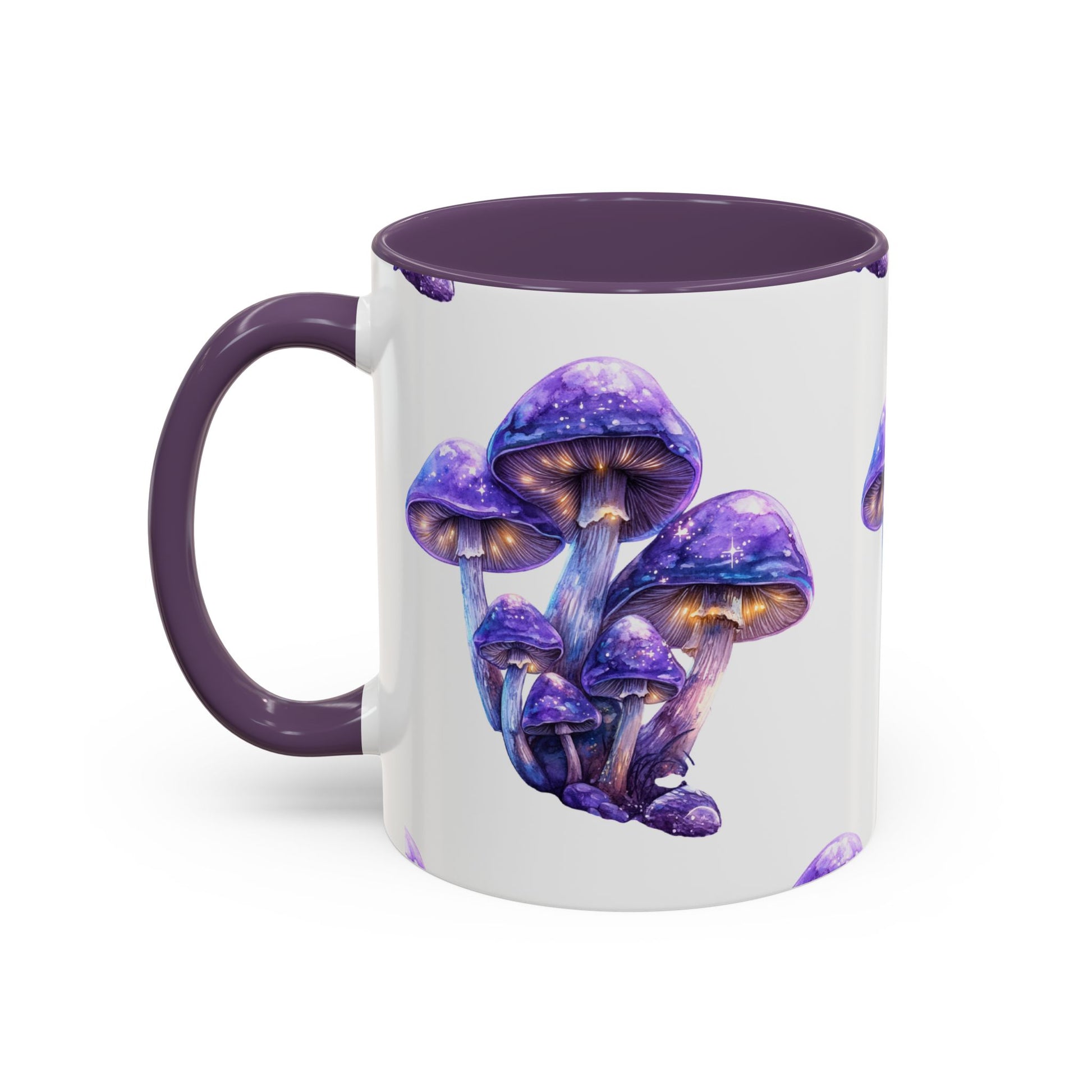 Mystical Mushroom Coffee Mug - Enchanting Purple Design for Nature Lovers