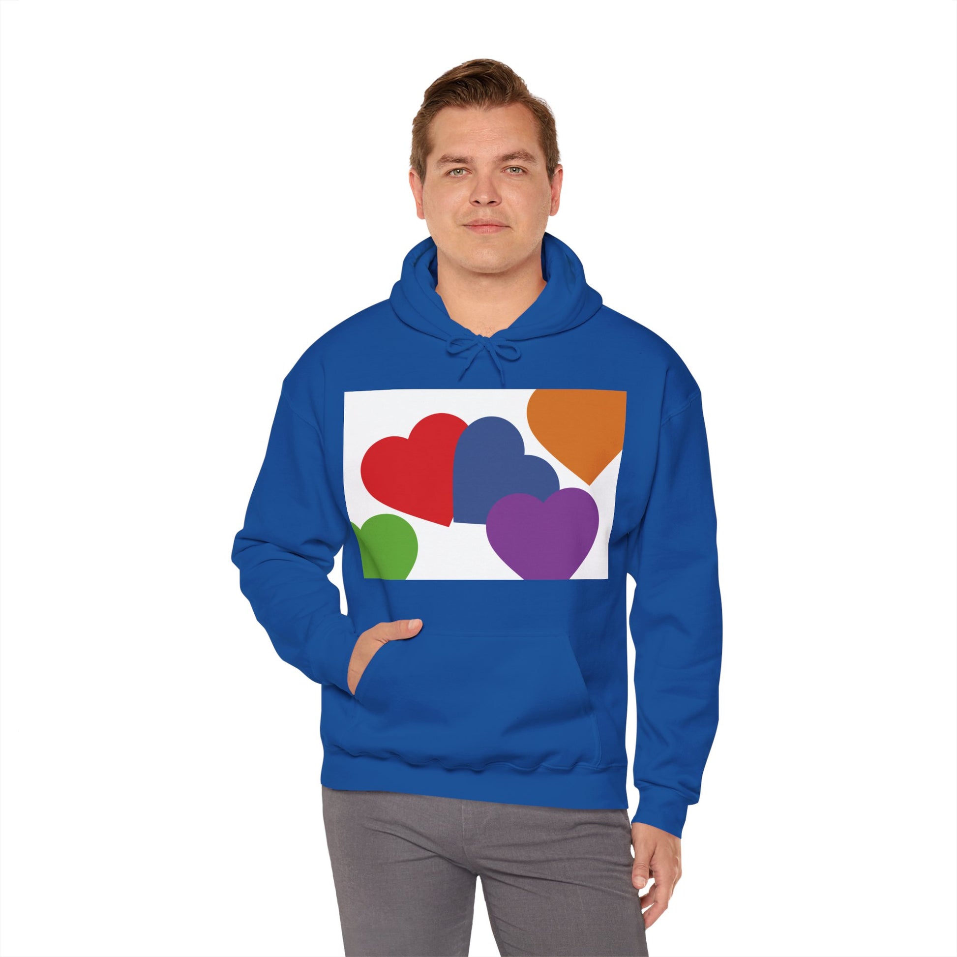 Colorful Heart Hoodie for Couples, Unisex Love Sweatshirt