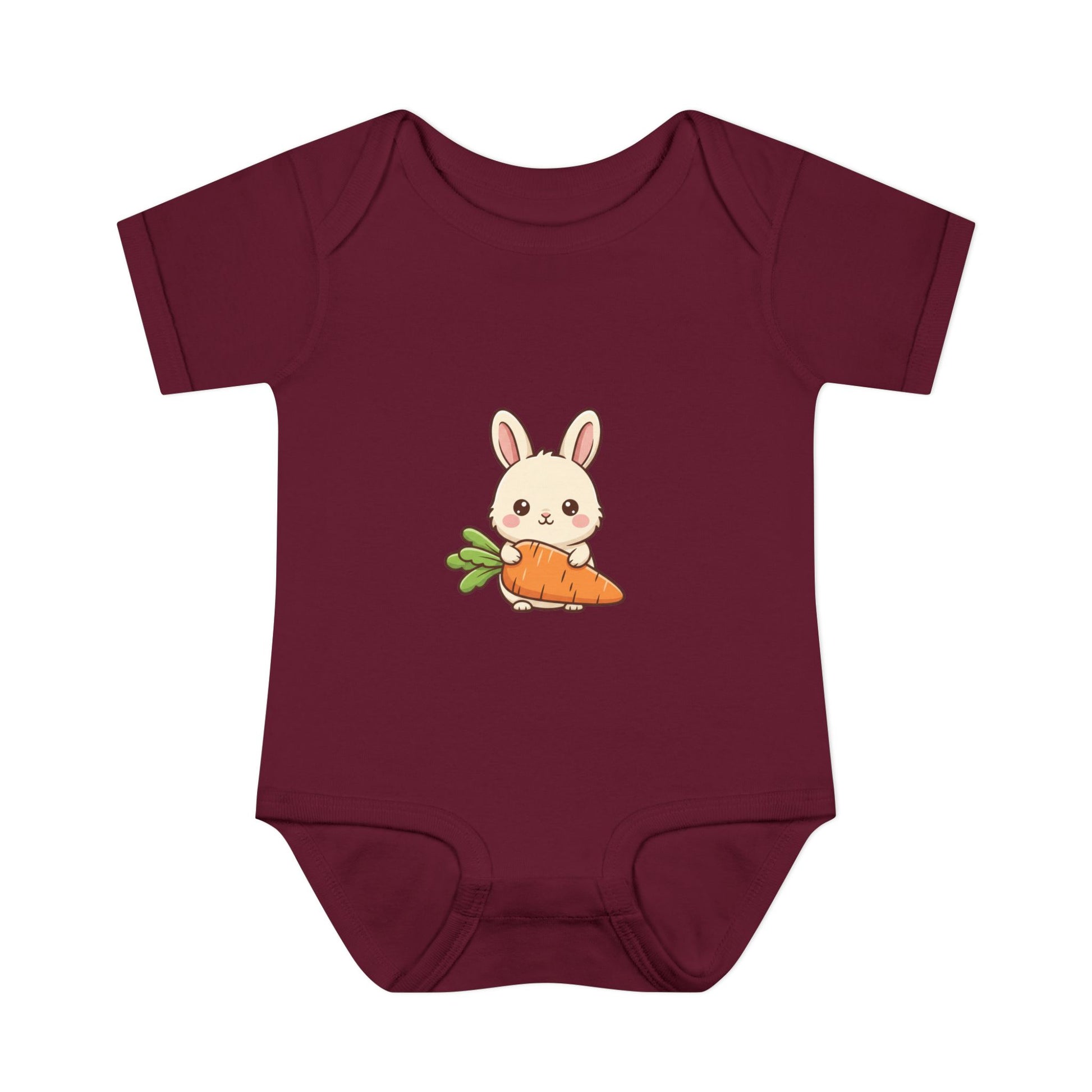 Baby Bodysuit — Cute Bunny with Carrot Infant Onesie