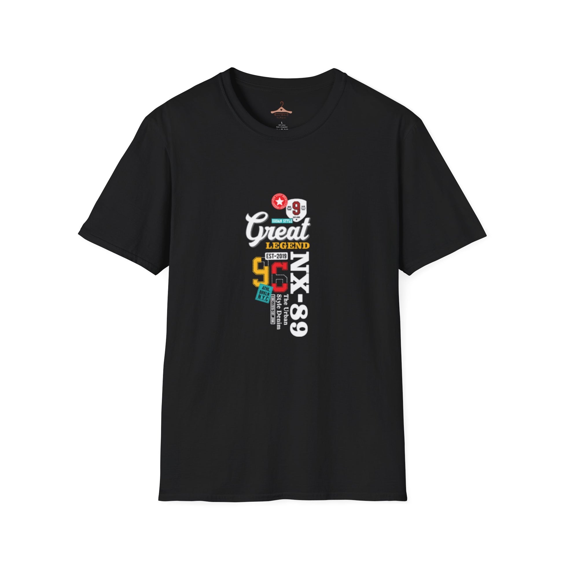 Graphic T-Shirt — 'Great Legend' Retro Racing Stripe Tee (NX-89)