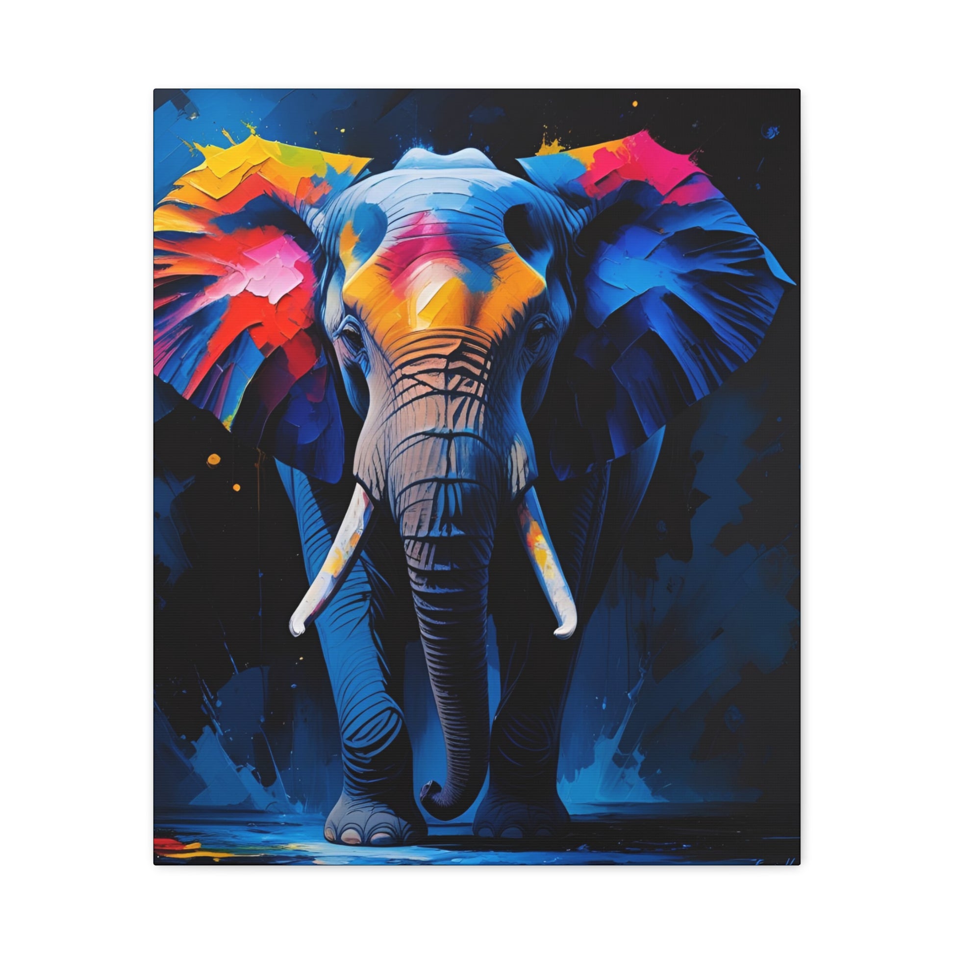Colorful Elephant Canvas Wall Art, Vibrant Home Decor, Animal Lover Gift, Modern Art Print