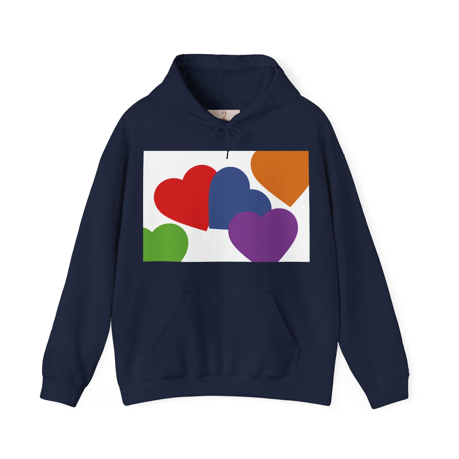 Colorful Heart Hoodie for Couples, Unisex Love Sweatshirt