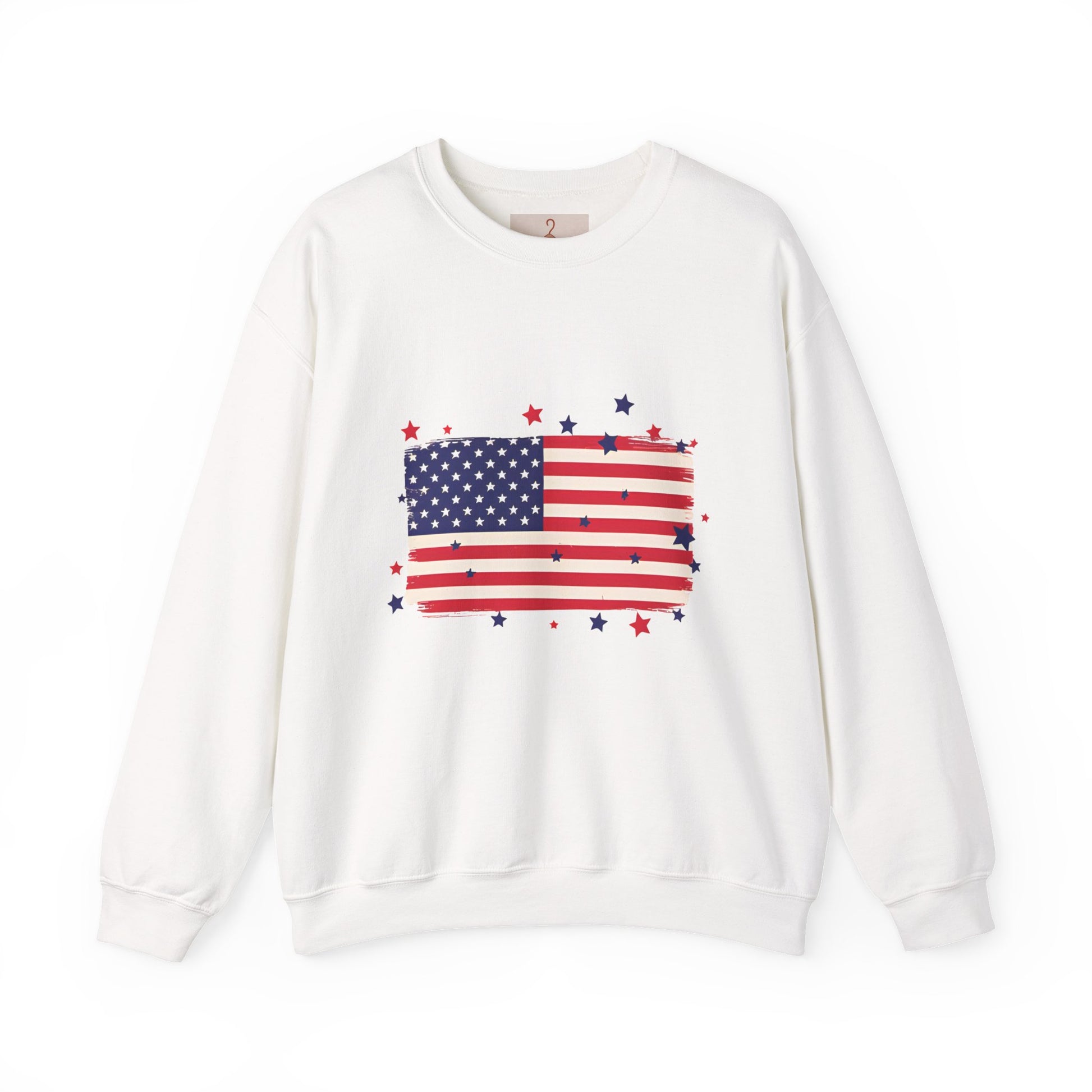 Patriotic American Flag Crewneck Sweatshirt