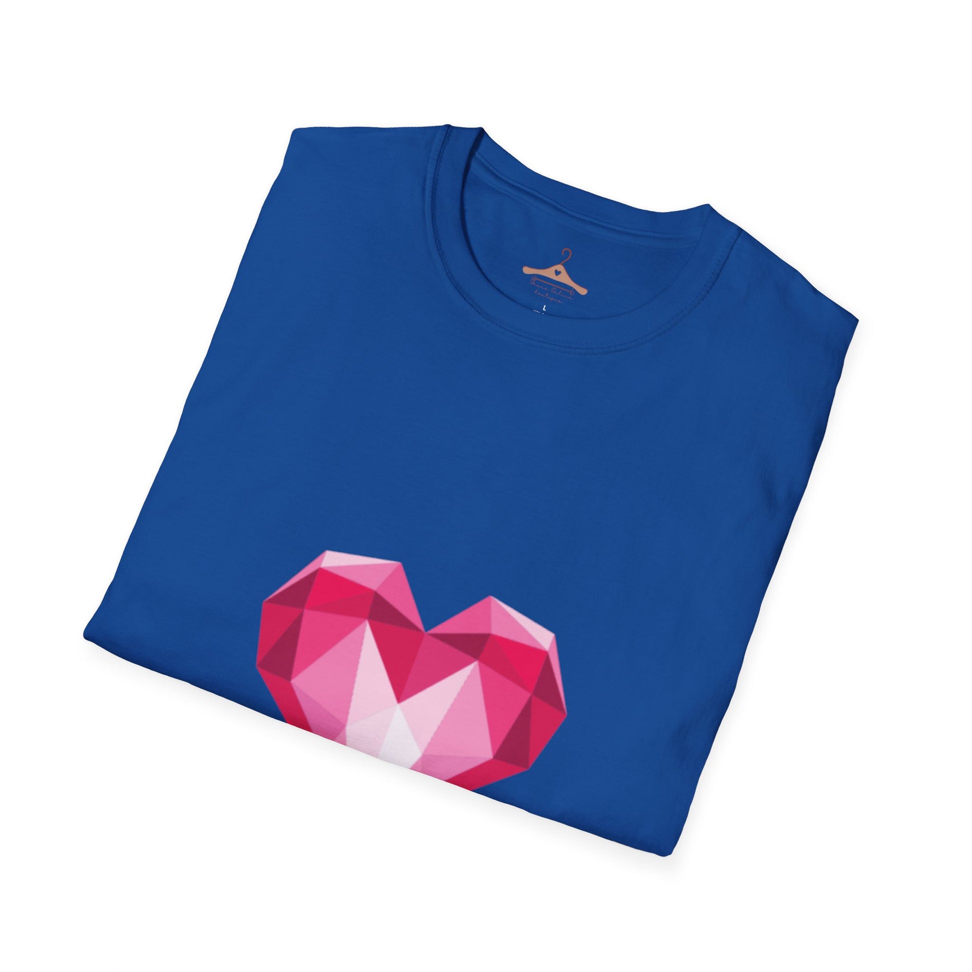 Geometric Pink Gem Heart T-Shirt