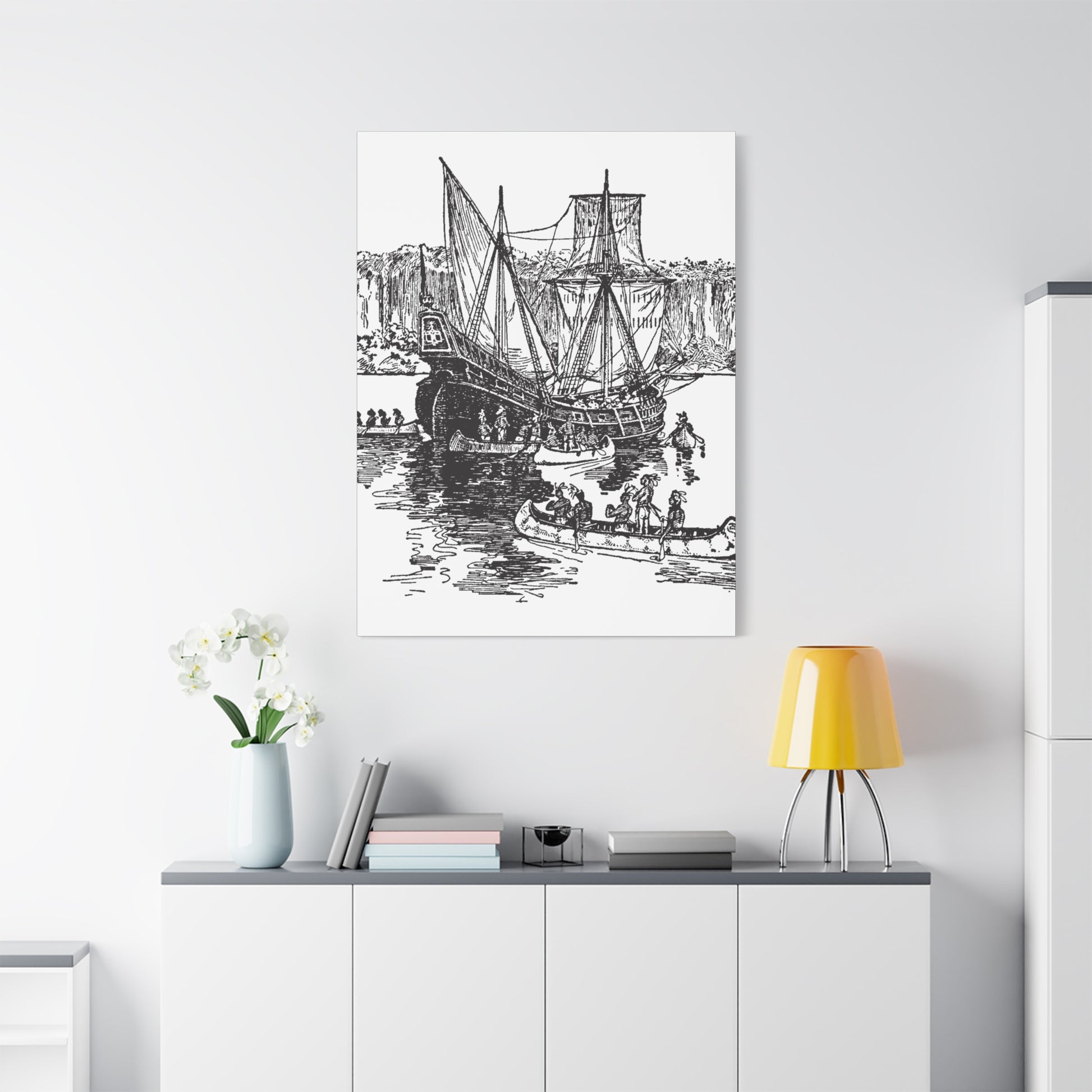 Nautical Canvas Wall Art, Vintage Ship Decor, Maritime Artwork, Home Decor, Nautical Gifts