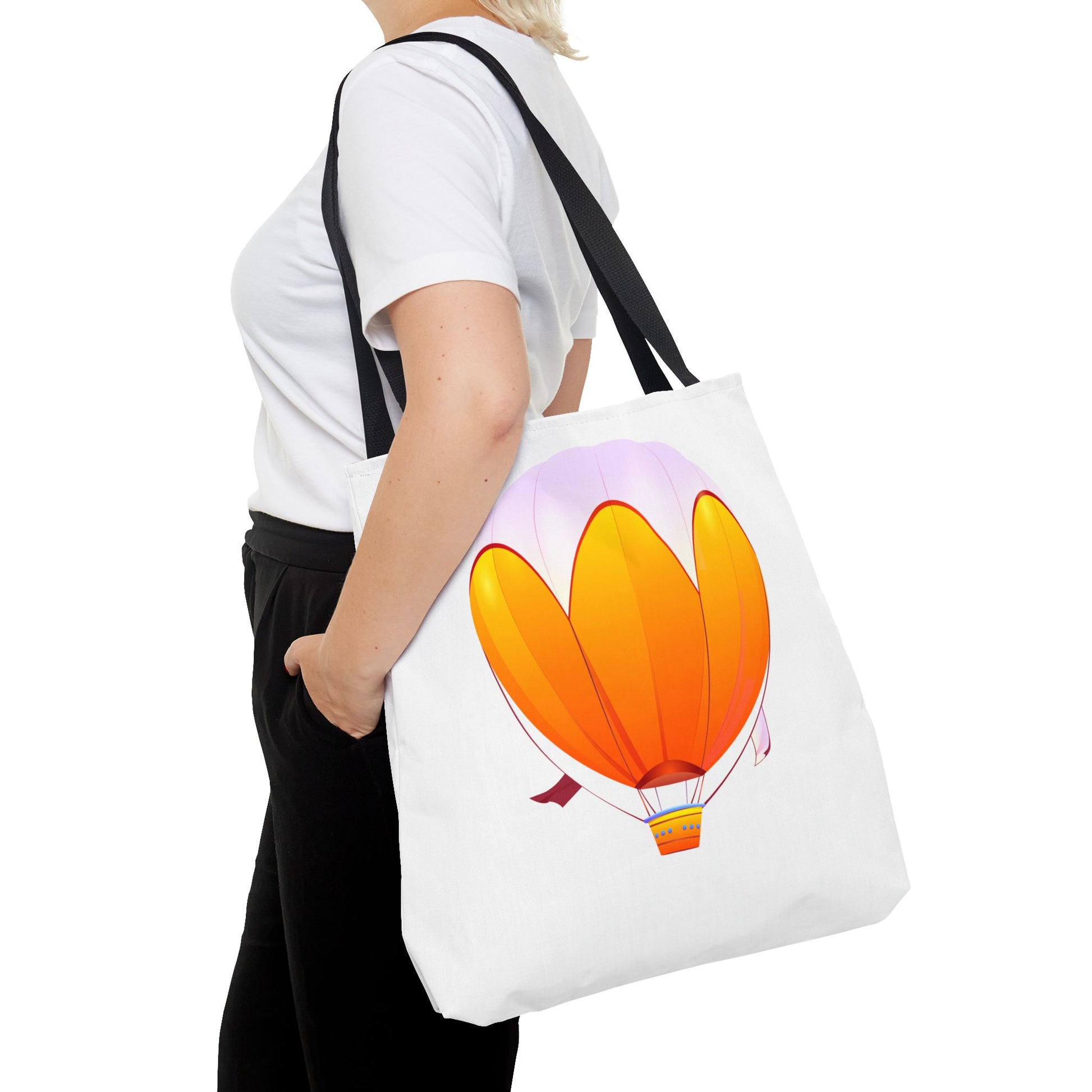 Colorful Hot Air Balloon Tote Bag | Eco-Friendly Shopping, Beach, Travel, Gift for Adventurers, Unique Summer Accessories