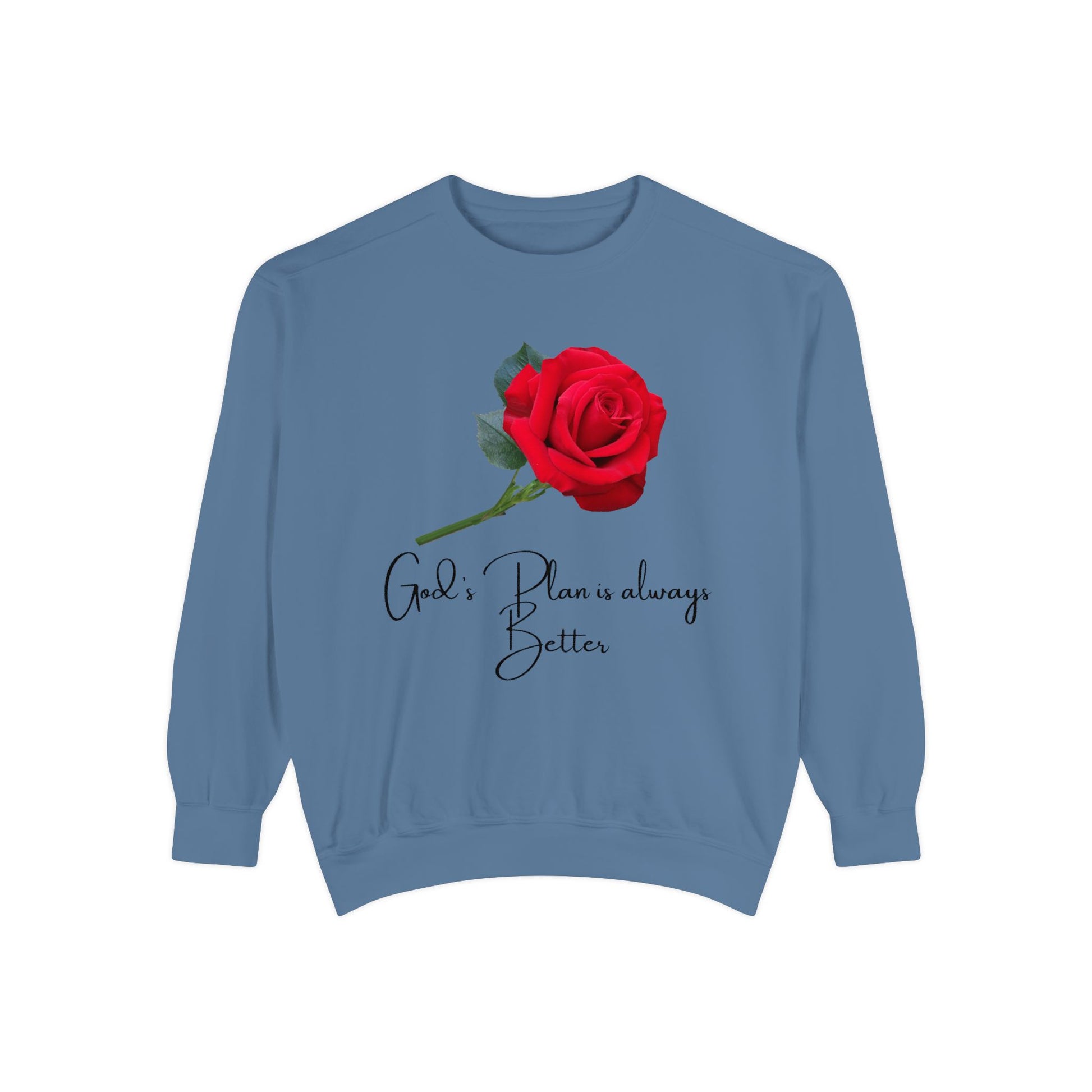 Rose Design Unisex Garment-Dyed Sweatshirt