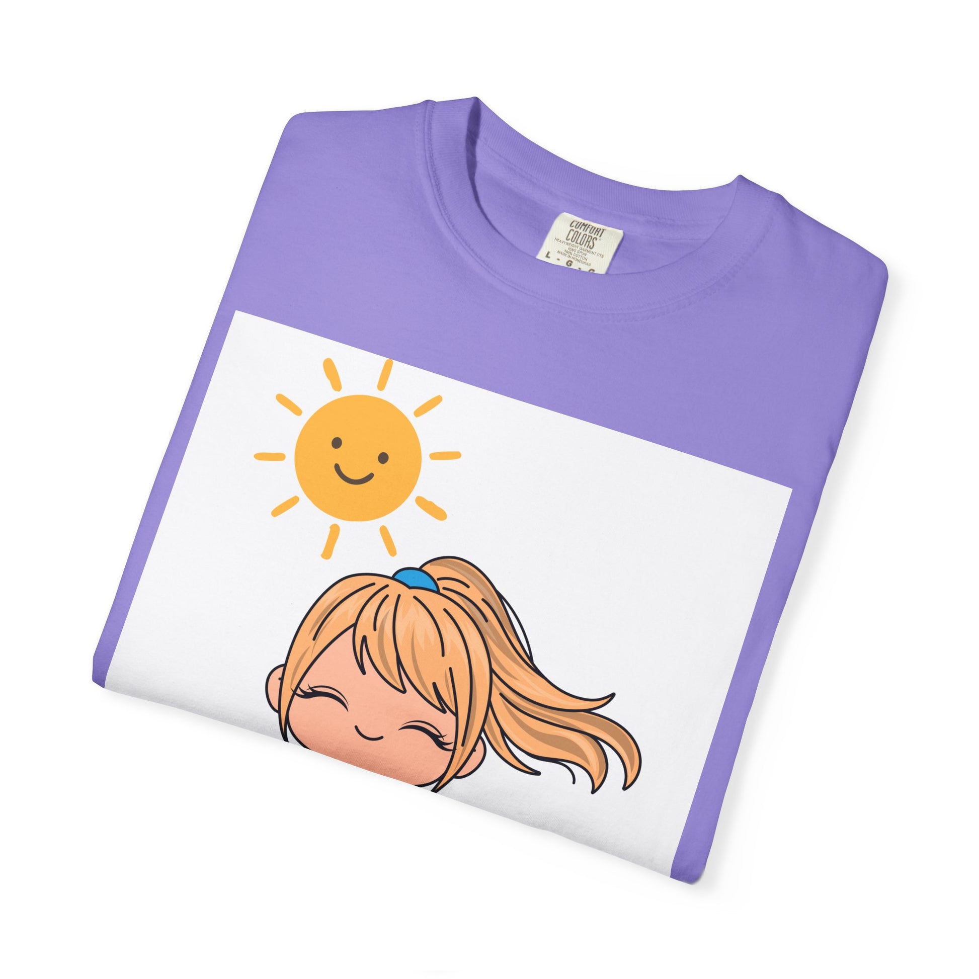 Cute Girl in Swimsuit T-Shirt — Sunny Beach Cartoon Tee