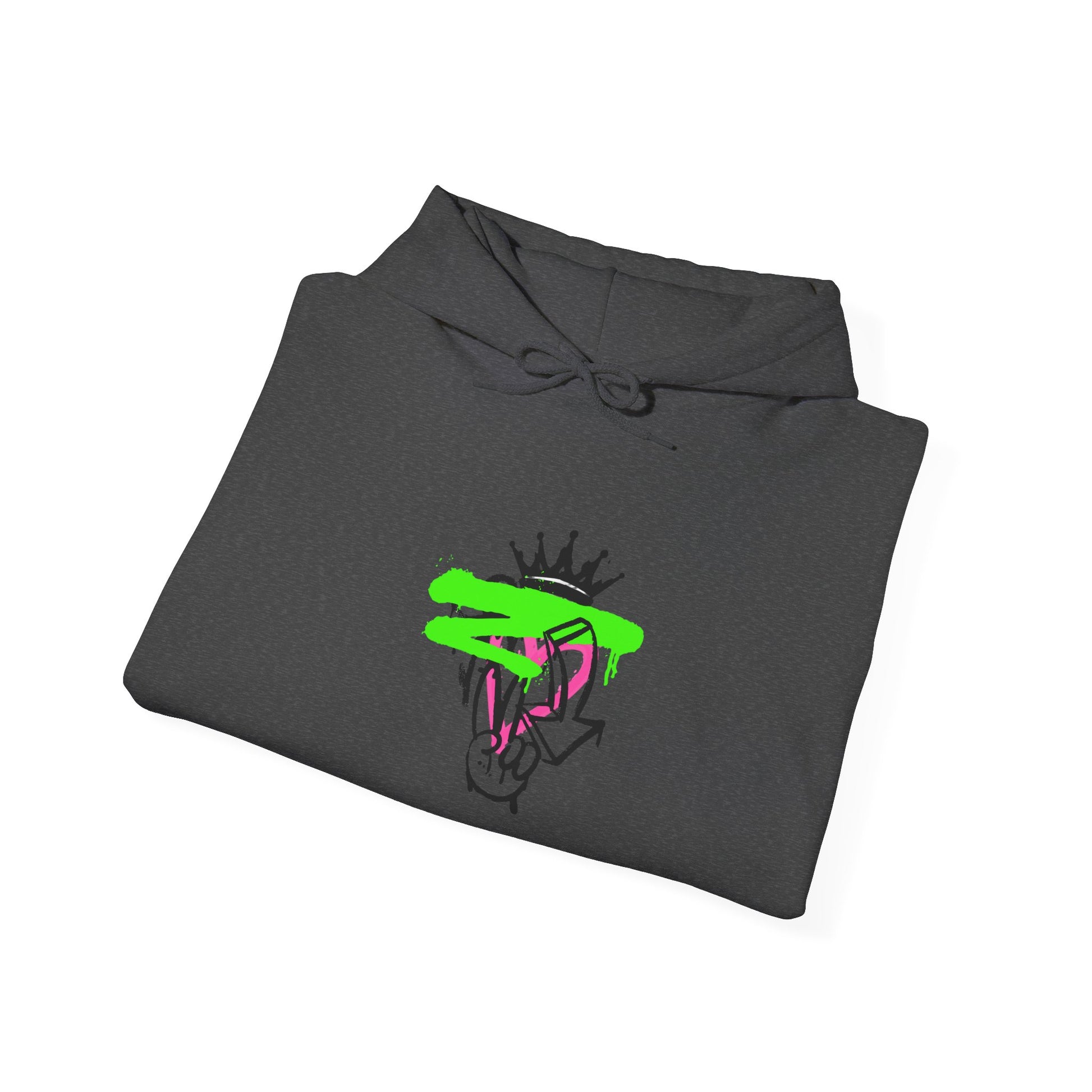 Crowned Snake Hoodie — Neon Green Graffiti Snake Pullover