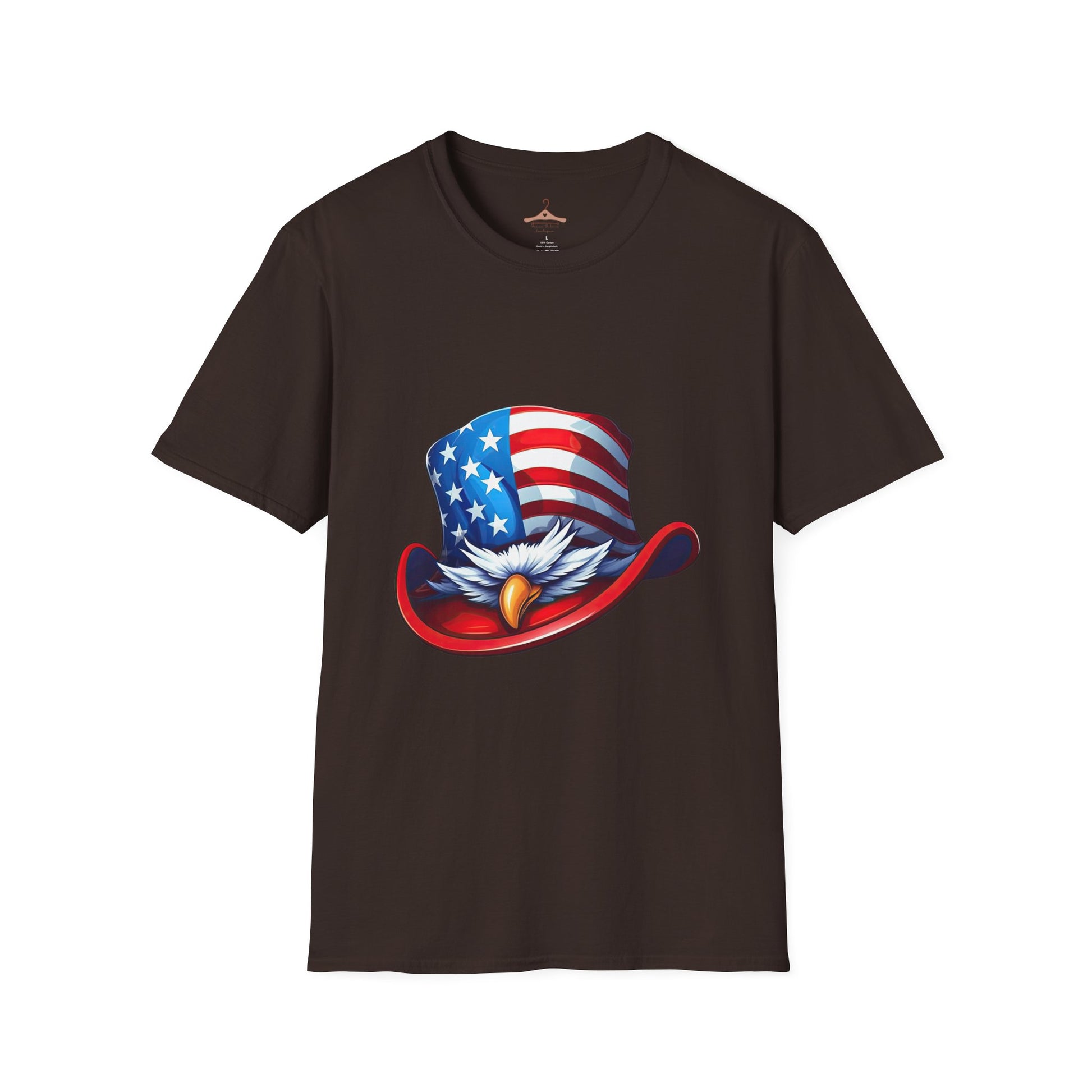 T-Shirt — Patriotic Eagle Hat Graphic (American Flag Cowboy Hat)