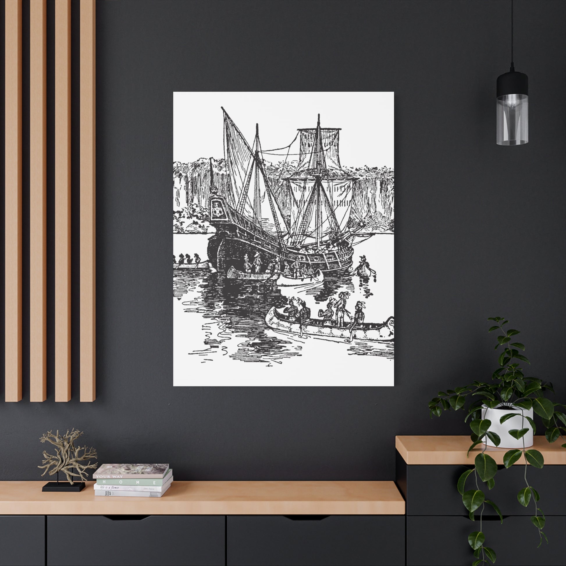 Nautical Canvas Wall Art, Vintage Ship Decor, Maritime Artwork, Home Decor, Nautical Gifts