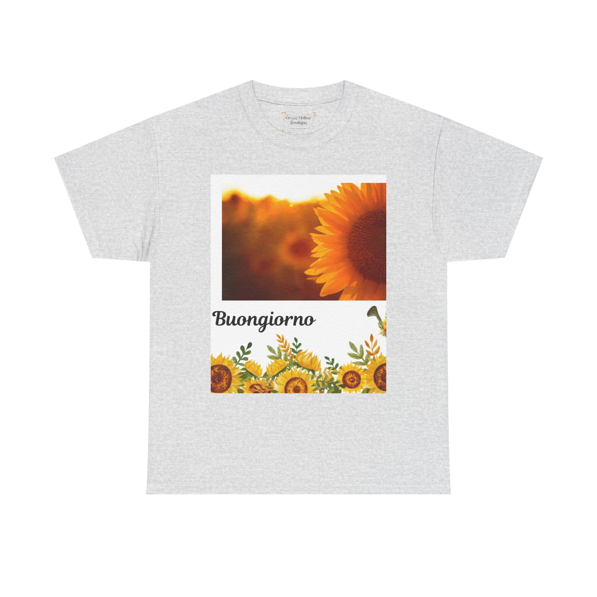 Buongiorno Sunflower Tee, Unisex Heavy Cotton Tee