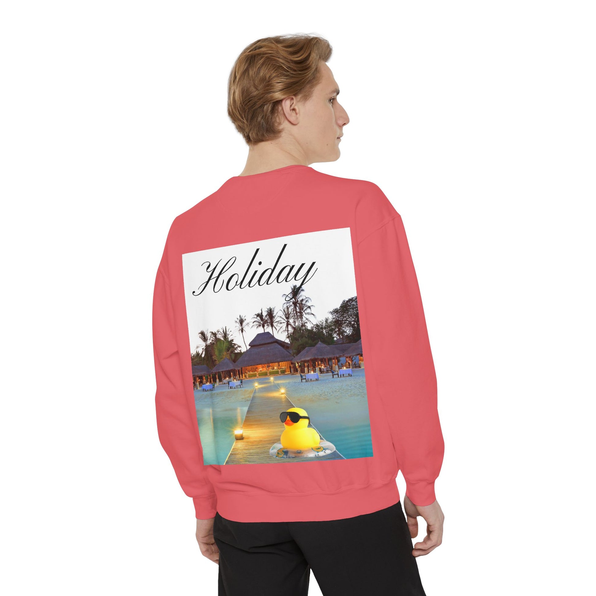Holiday Rubber Duck Sweatshirt — Tropical Beach Graphic Sweatshirt