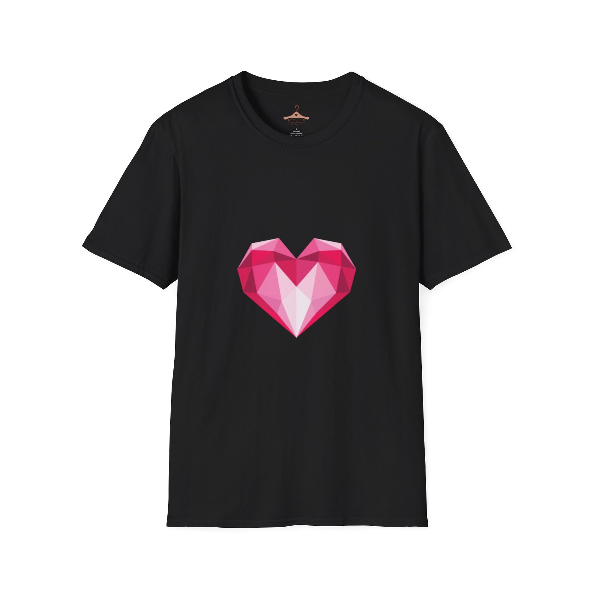 Geometric Pink Gem Heart T-Shirt