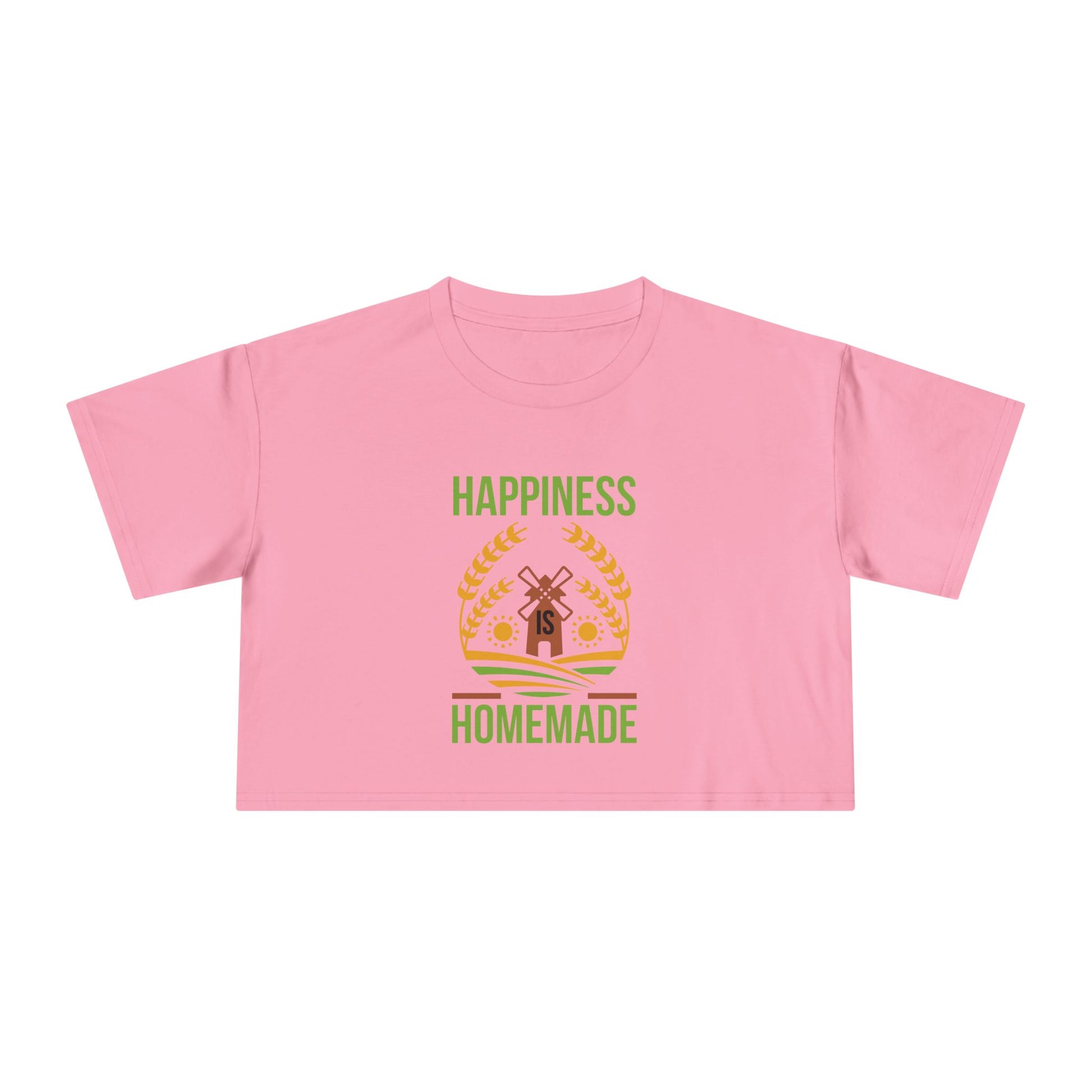 Happiness Is Homemade Women’s Crop Tee — Retro Kitchen Baking Graphic