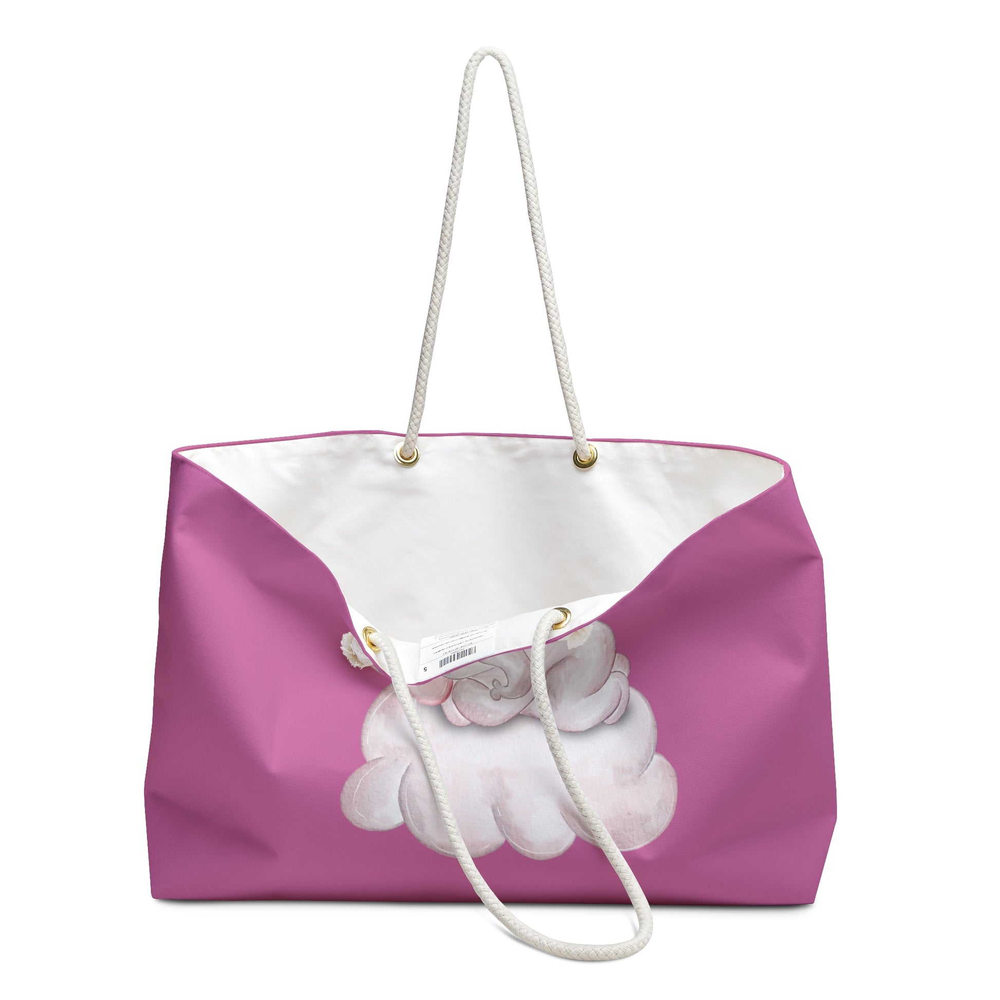 Cozy Elephant Weekender Bag | Cute Travel Tote, Weekend Getaway Bag, Animal Lover Gift, Pink Portable Bag
