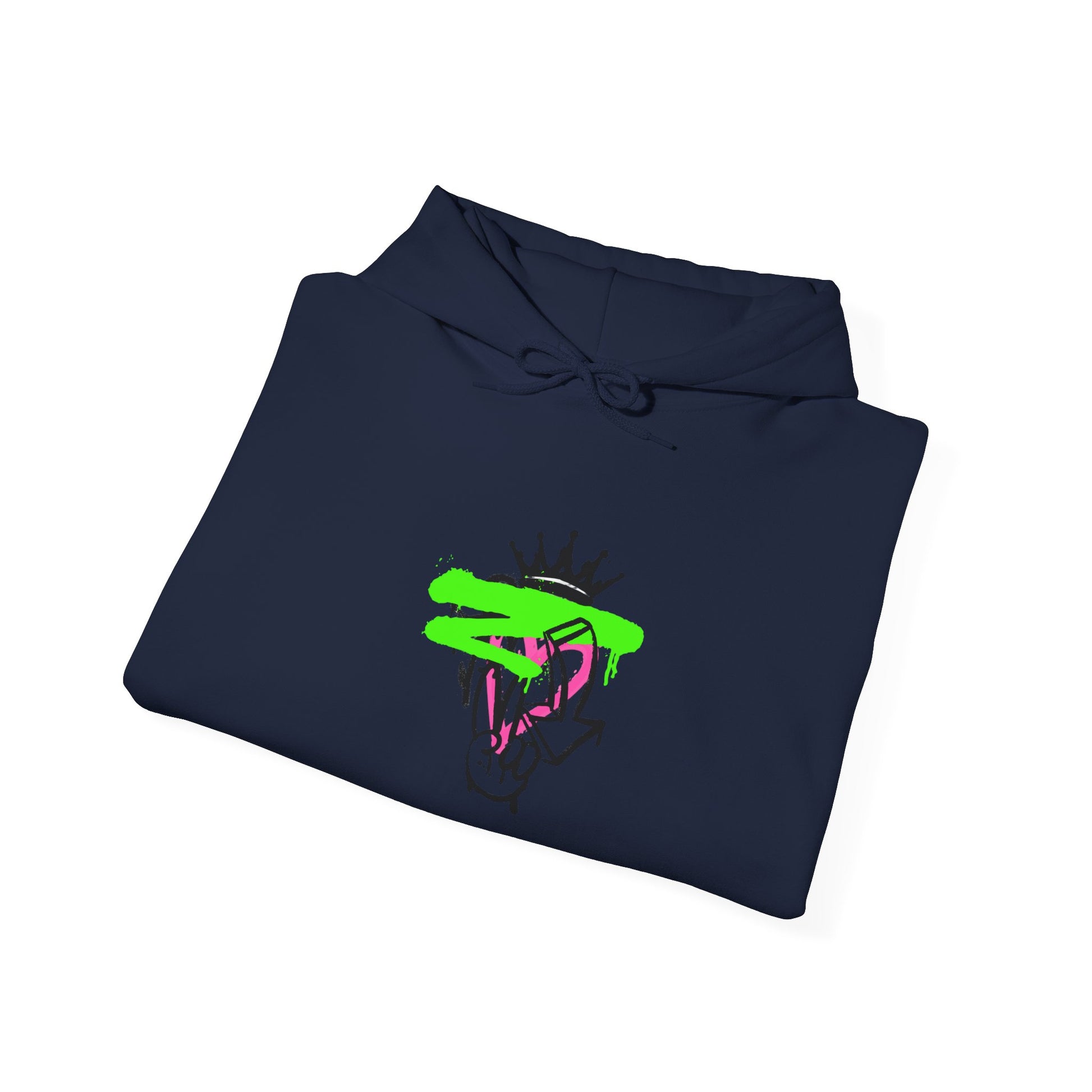 Crowned Snake Hoodie — Neon Green Graffiti Snake Pullover