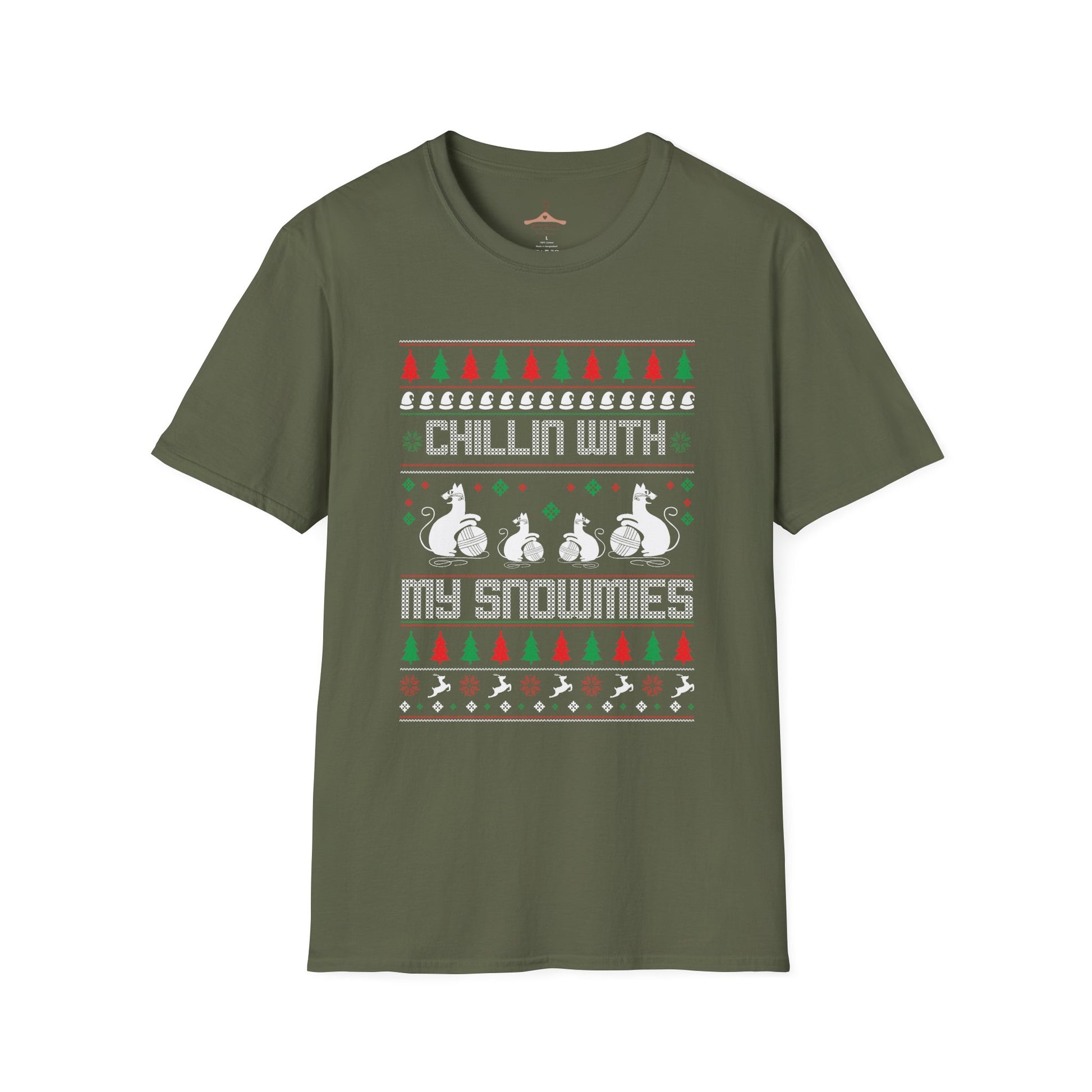 Chillin' With My Snowmies T-Shirt — Funny Christmas Ugly Sweater Ski Snowman Tee