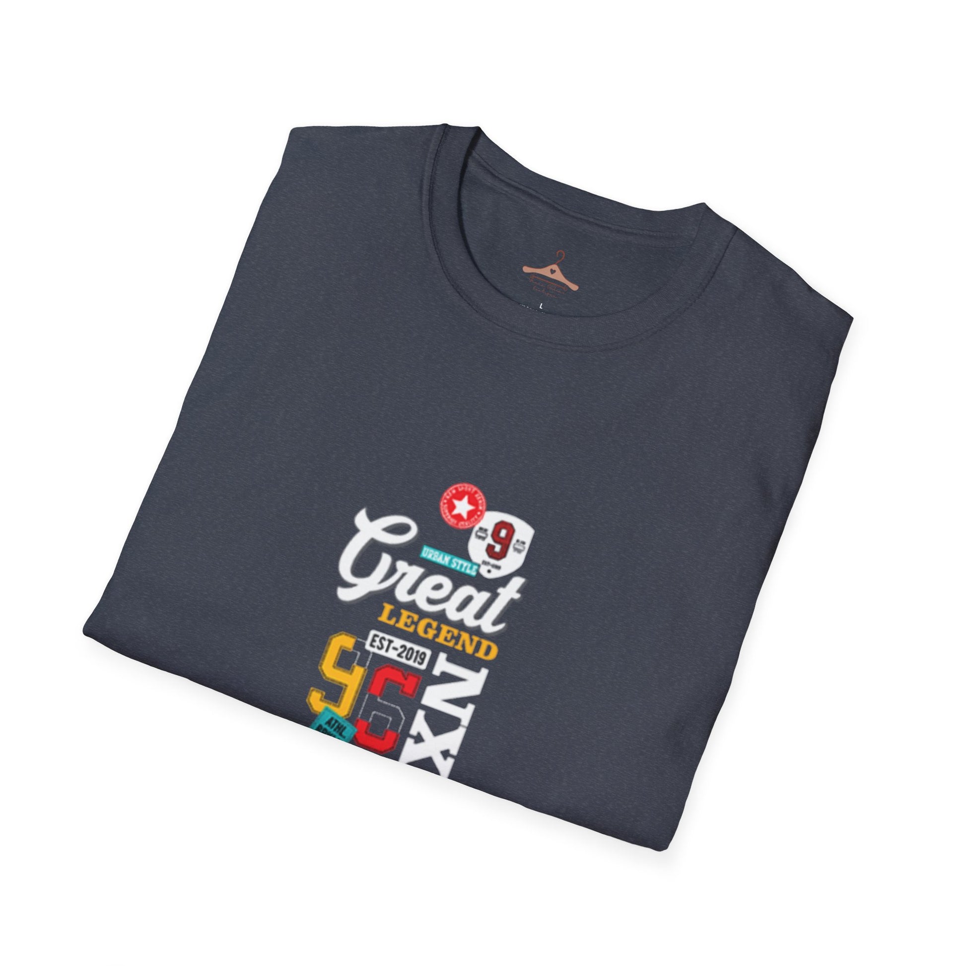 Graphic T-Shirt — 'Great Legend' Retro Racing Stripe Tee (NX-89)
