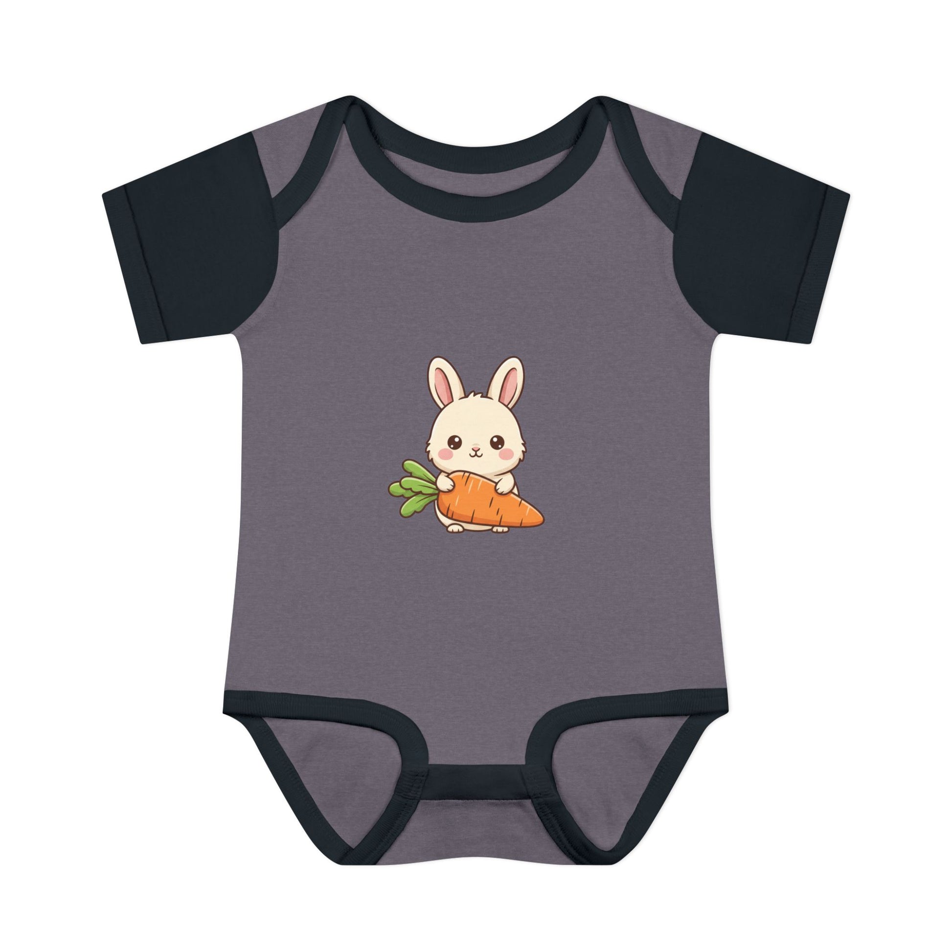 Baby Bodysuit — Cute Bunny with Carrot Infant Onesie
