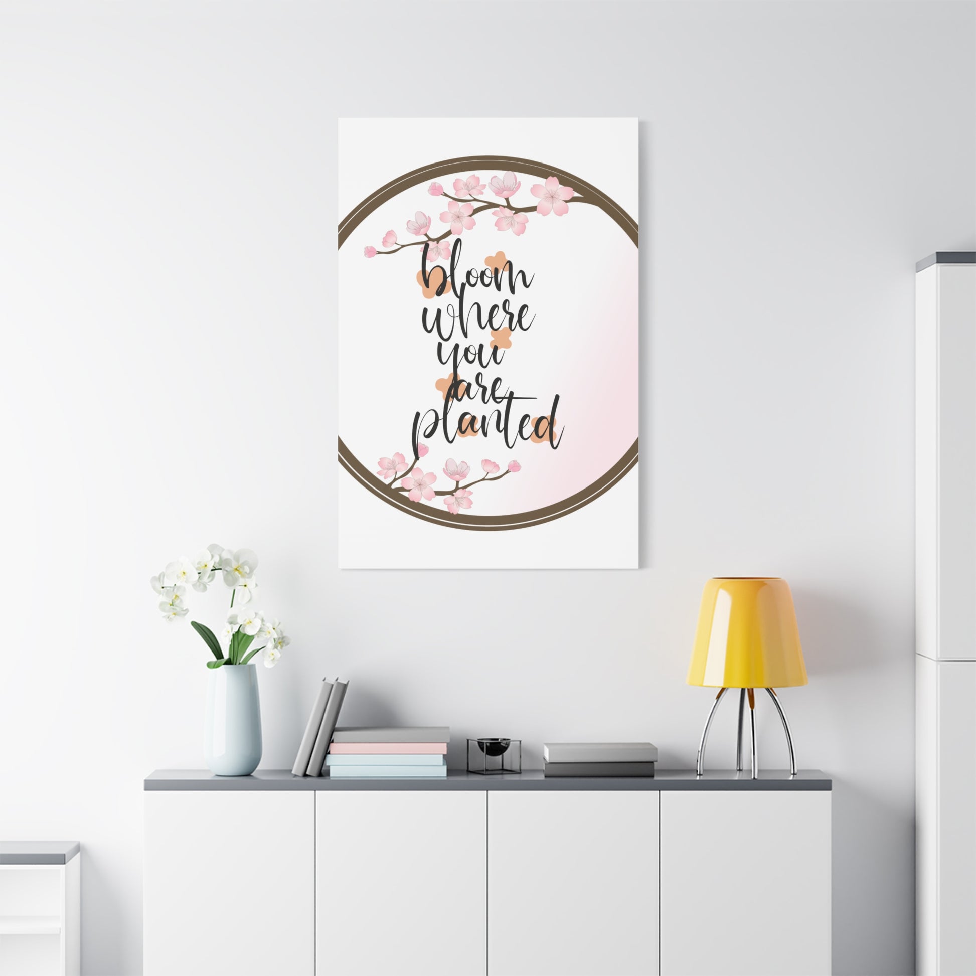 Bloom Where You Are Planted Canvas Wall Art, Inspirational Home Decor