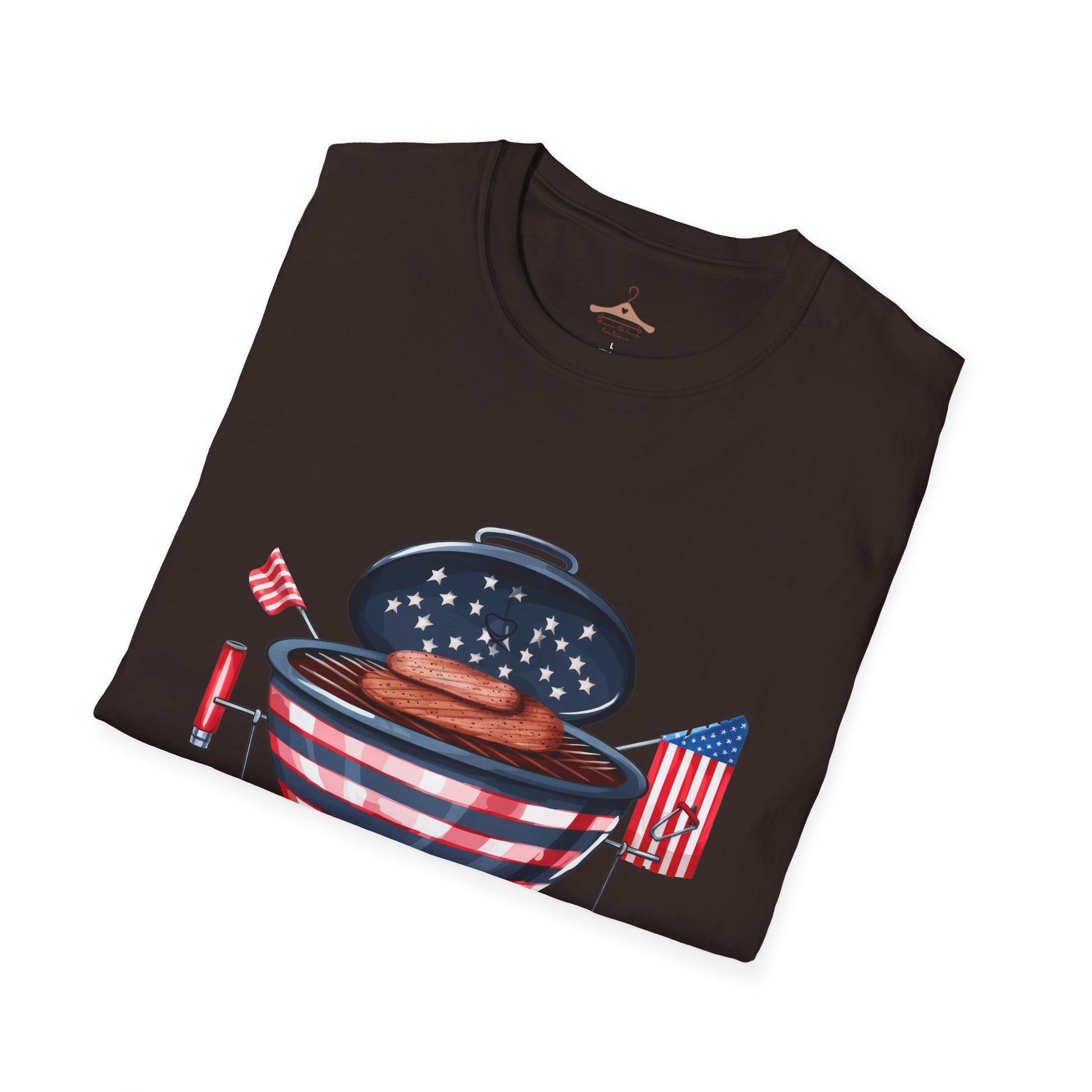 Patriotic Grill T-Shirt — American BBQ Fourth of July Cookout Tee