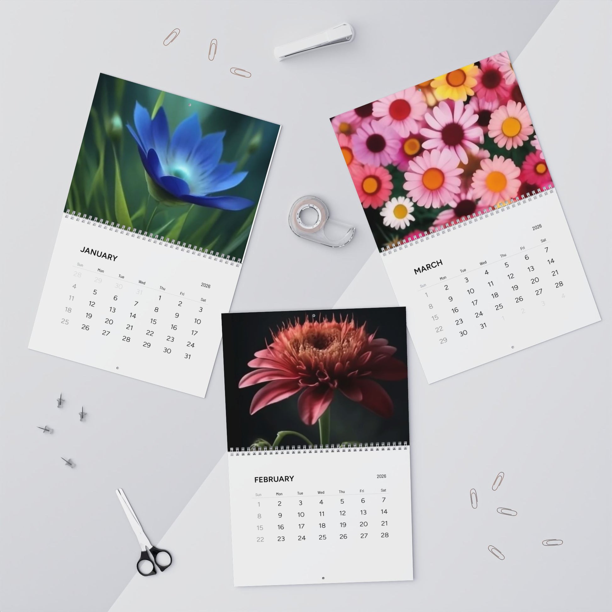 2026 Floral Wall Calendar — Artistic Close-Up Flower Photography Monthly Planner
