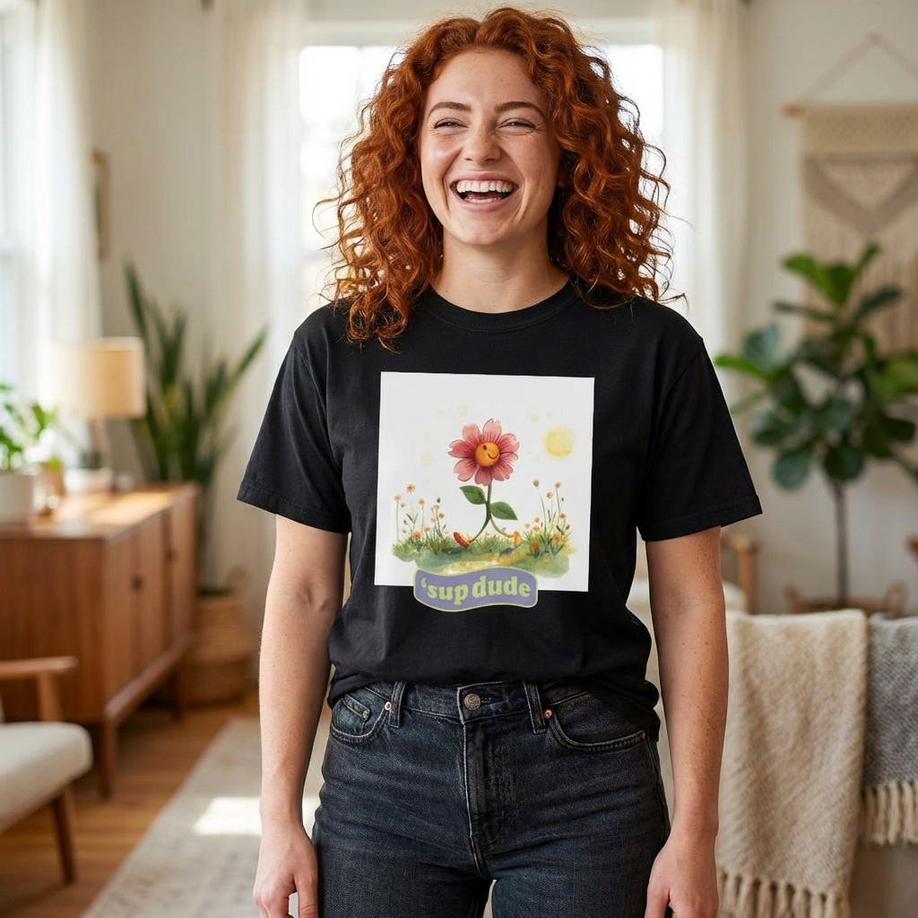 Sup Dude Flower Graphic T-Shirt