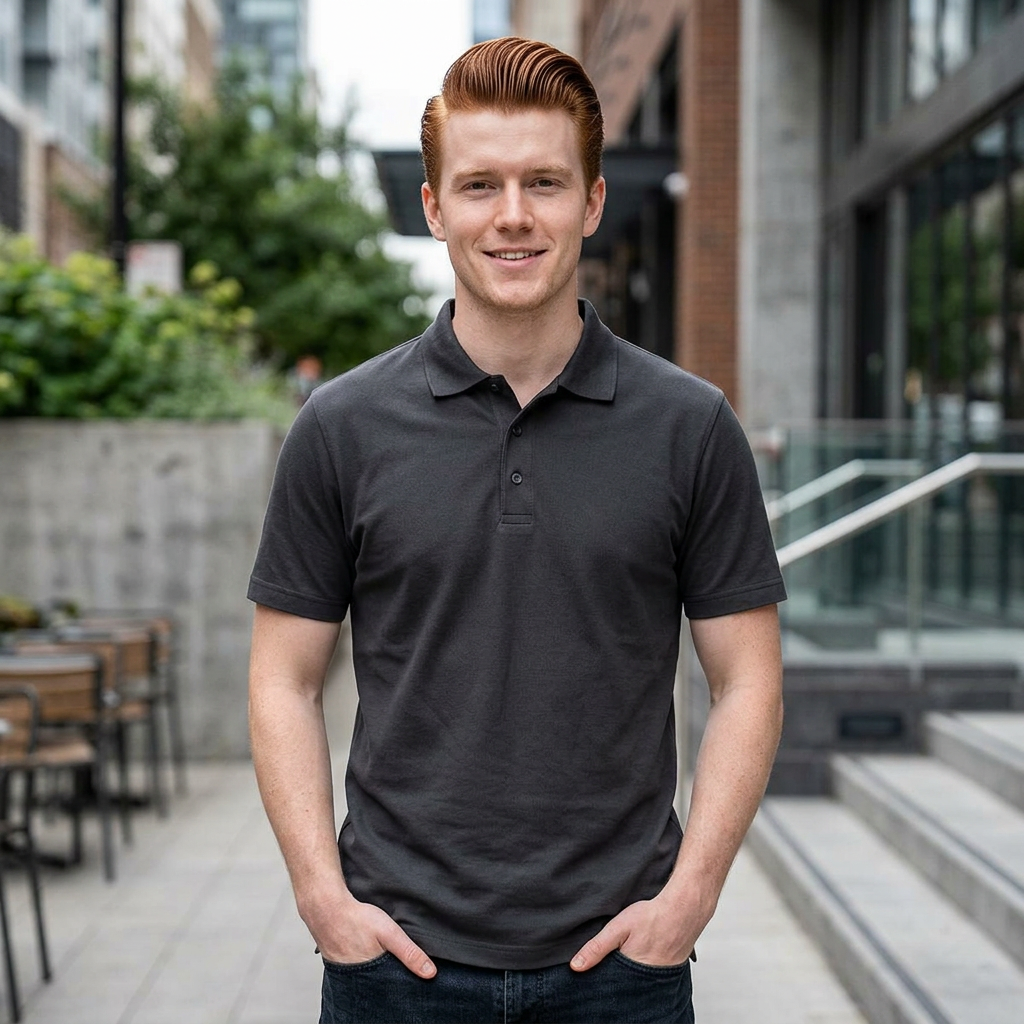 Media Crew Polo Shirt — Performance Tall Silk-Touch Work Polo
