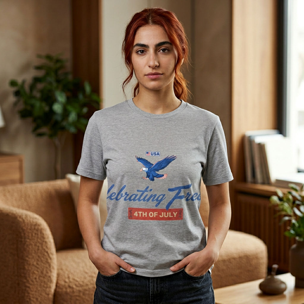 Patriotic Eagle T-Shirt — "Celebrating Freedom" USA Graphic Tee