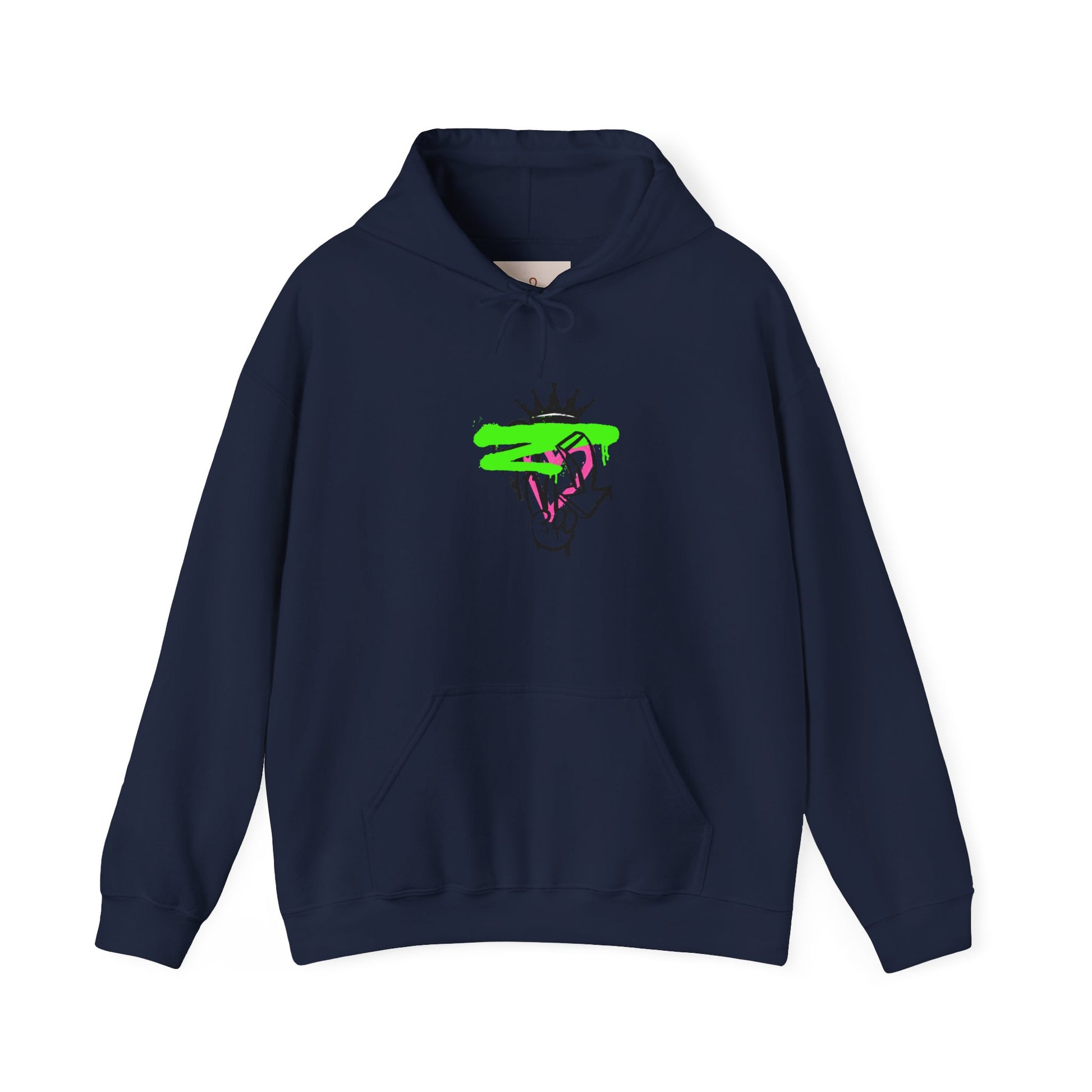 Crowned Snake Hoodie — Neon Green Graffiti Snake Pullover