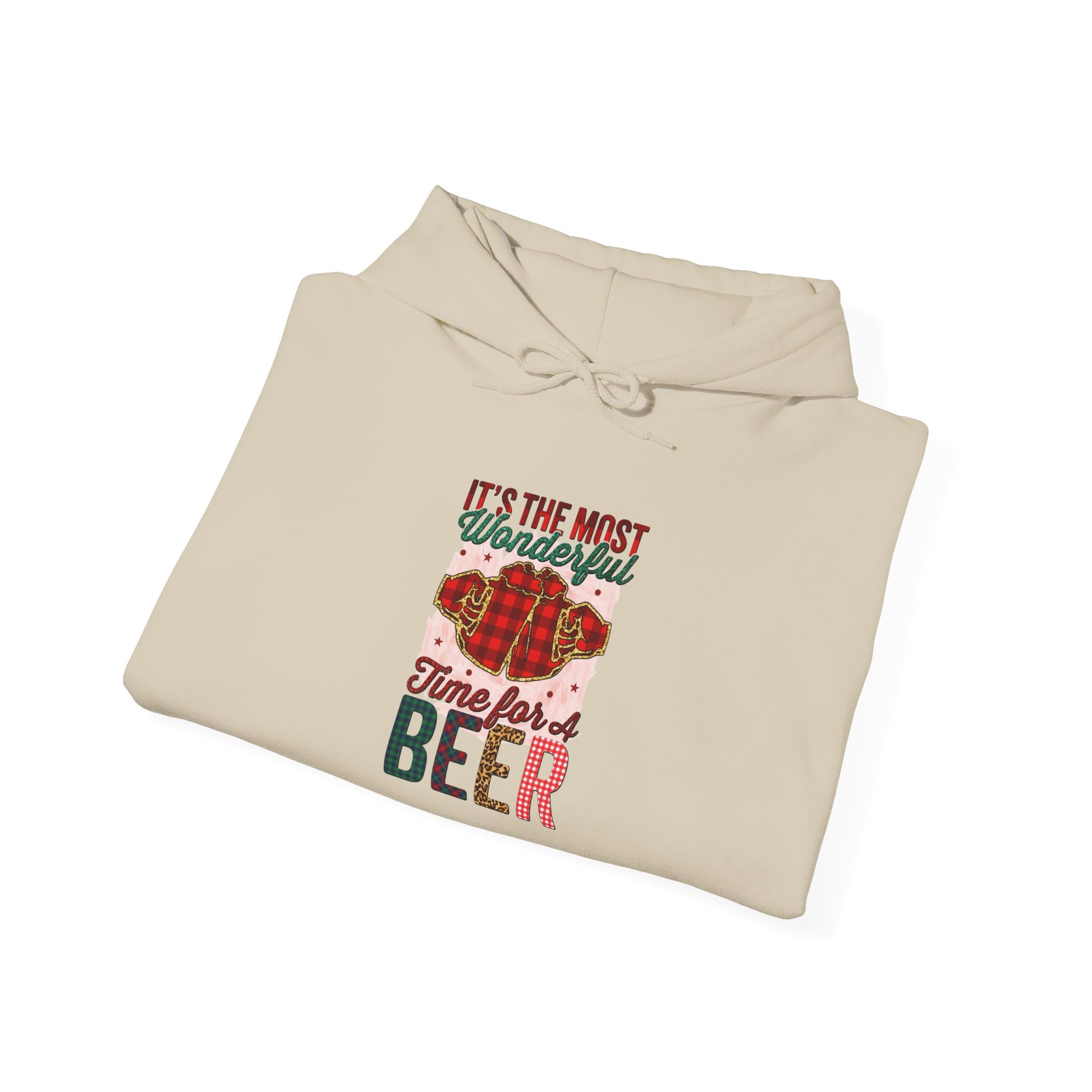 Beer Time Christmas Hoodie – Holiday Santa Beer Graphic Sweatshirt