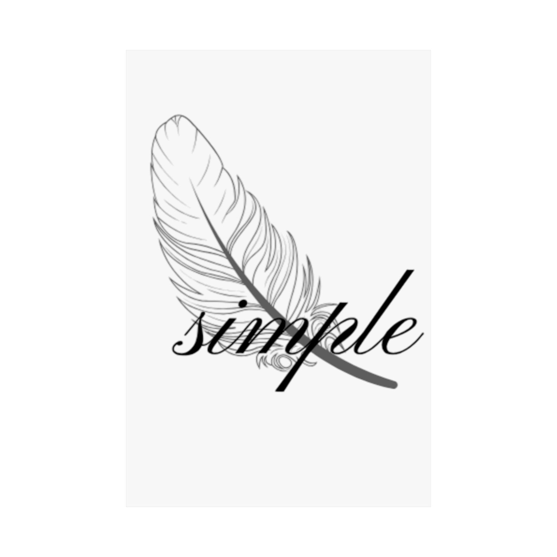 Elegant Feather Satin Poster - Minimalist Art Decorhic Decor