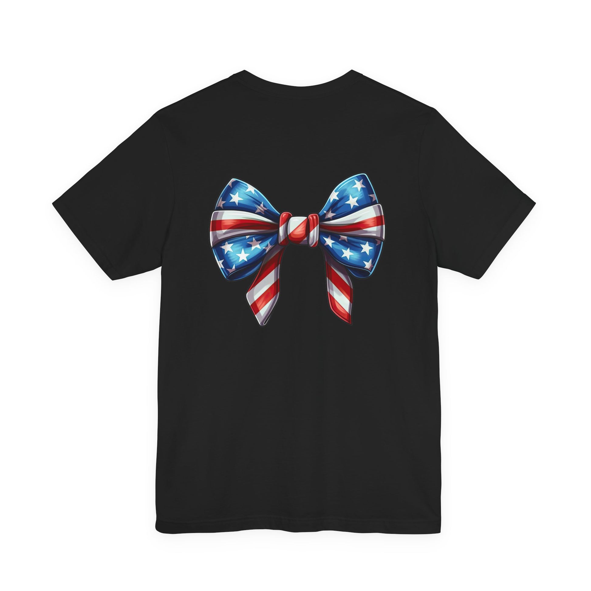 American Flag Bow T-Shirt — Patriotic 4th of July Tee