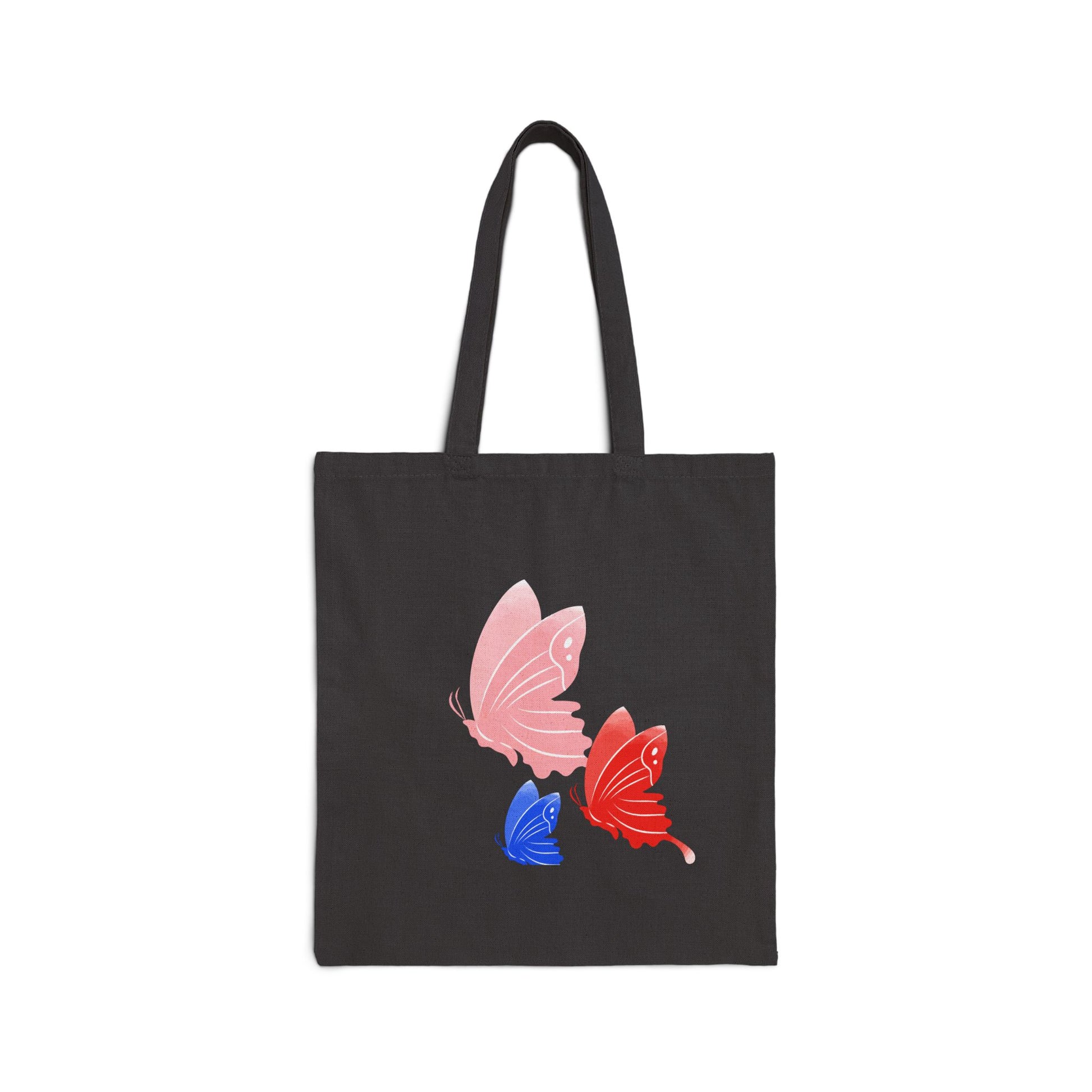 Butterfly Design Cotton Canvas Tote Bag, Eco-Friendly Bag, Grocery Tote, Beach Bag, Gift for Her, Summer Tote