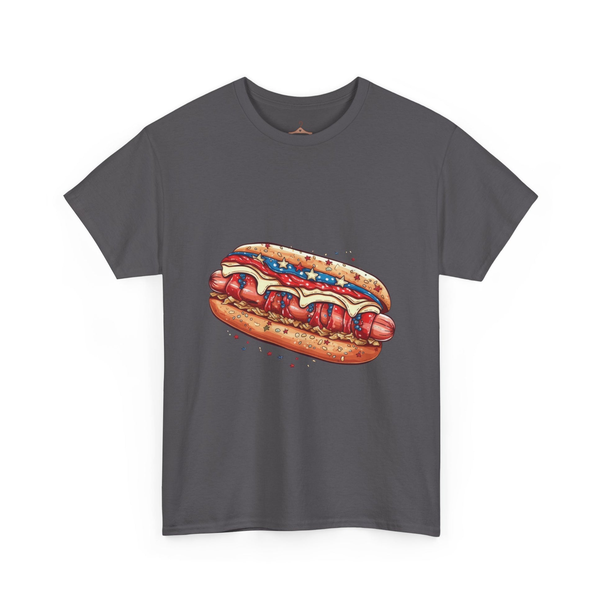 Hot Dog Illustration T-Shirt — Retro Ketchup & Mustard Food Tee