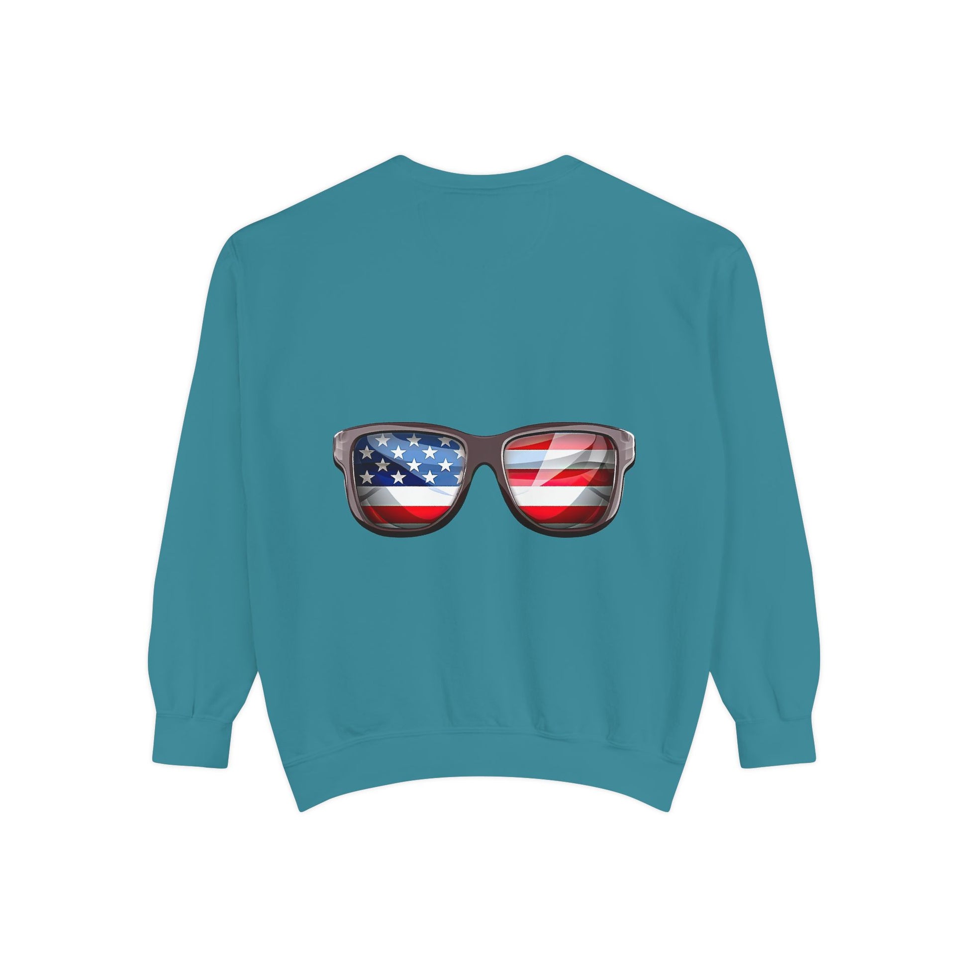 American Flag Sunglasses Sweatshirt — Patriotic Crewneck for 4th of July