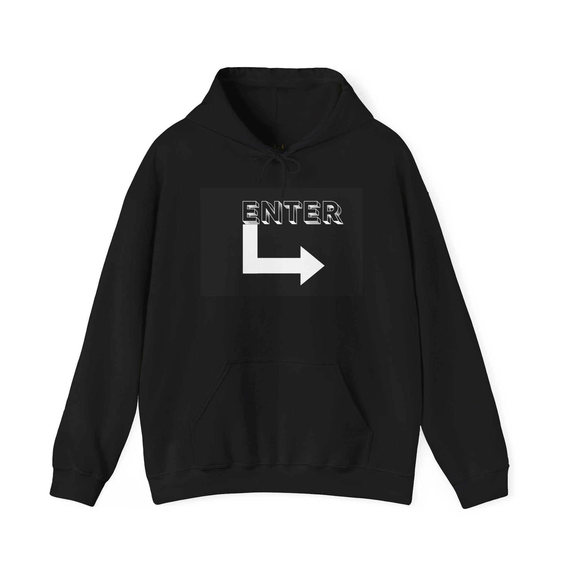 Enter Here Hoodie, Unisex Heavy Blend Sweatshirt, Casual Streetwear, Gift for Teens