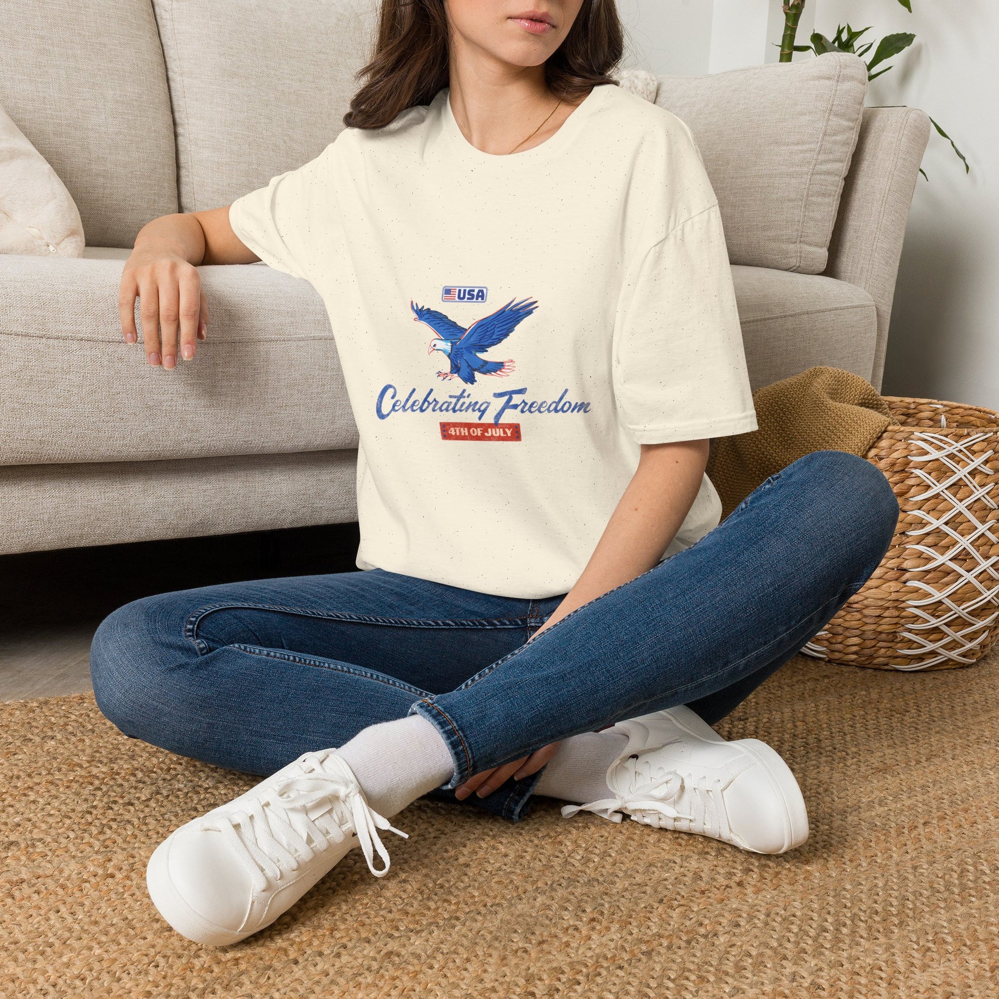 Patriotic Eagle T-Shirt — "Celebrating Freedom" USA Graphic Tee