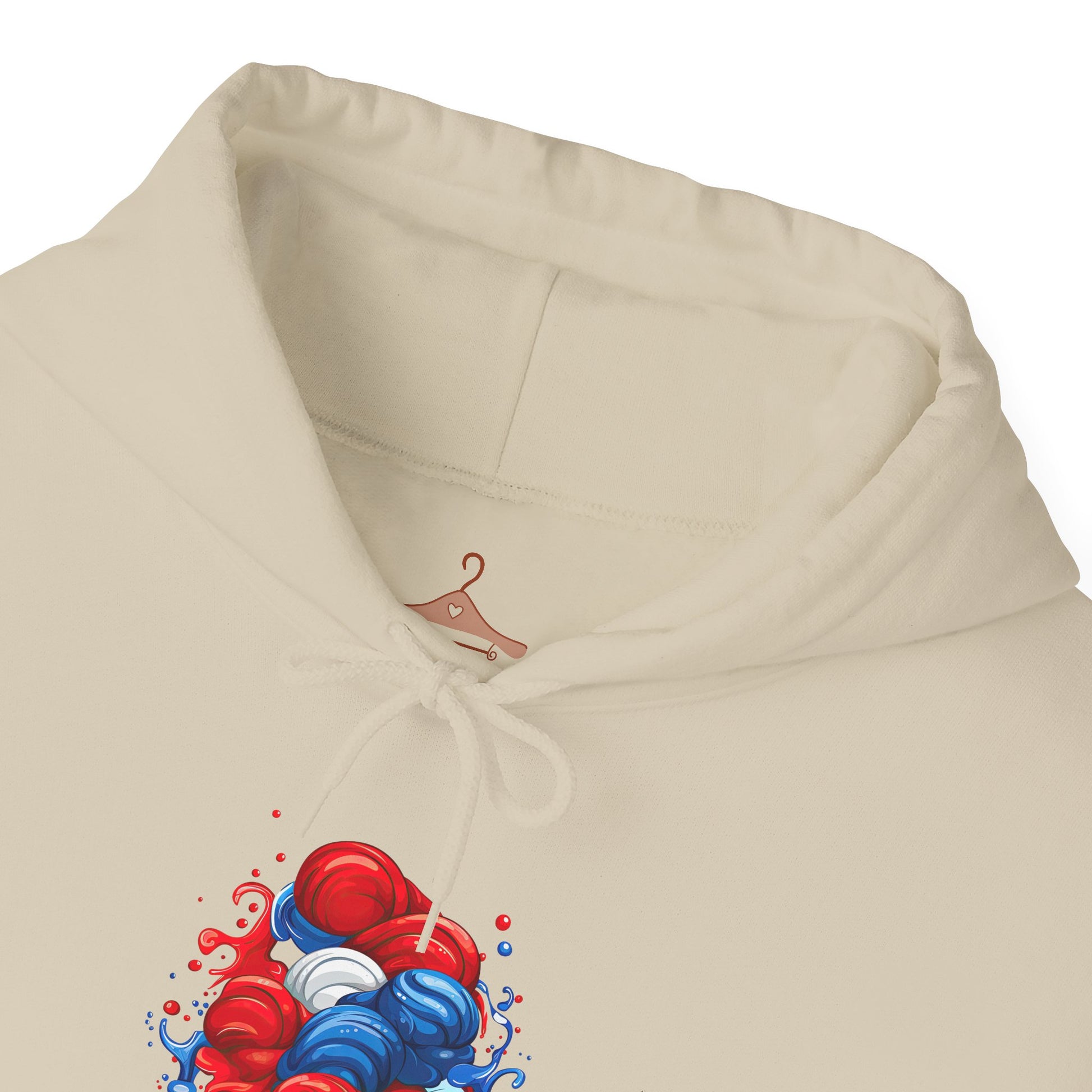 Ice Cream Cone Hoodie — Red, White & Blue Swirl Patriotic Ice Cream Graphic Hooded Sweatshirt