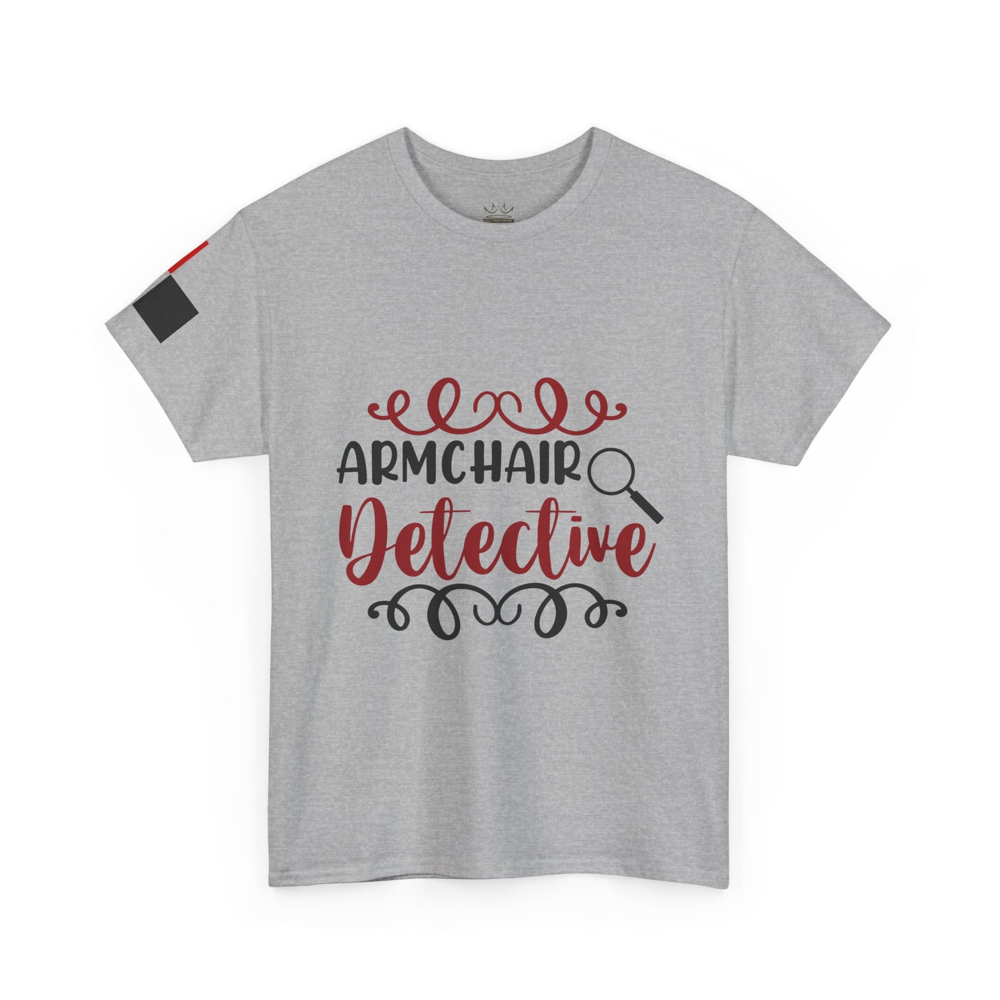 Armchair Detective Unisex Heavy Cotton Tee, Cozy Mystery Reader Gift