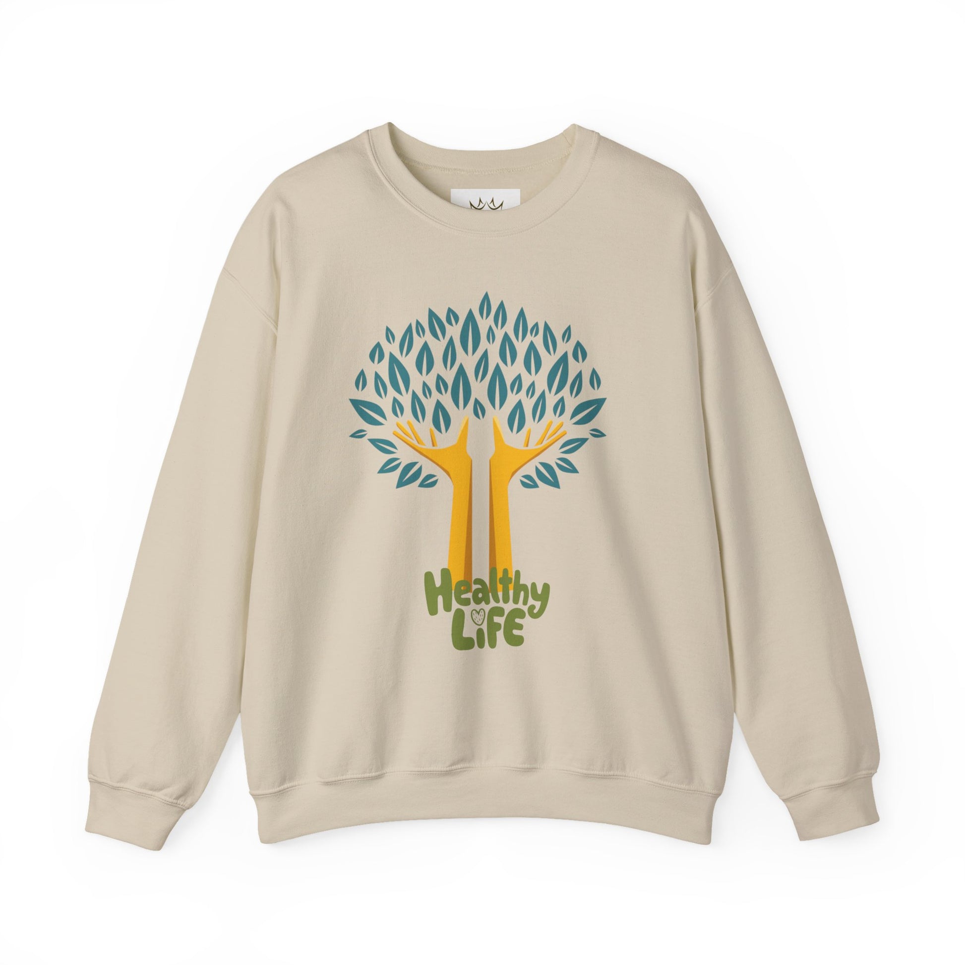 Healthy Life Tree Sweatshirt, Unisex Crewneck, Eco-Friendly Apparel, Gift for Nature Lovers
