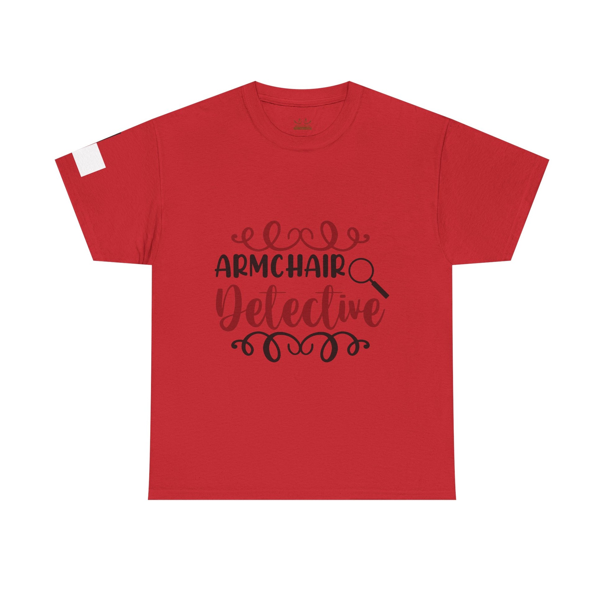 Armchair Detective Unisex Heavy Cotton Tee, Cozy Mystery Reader Gift