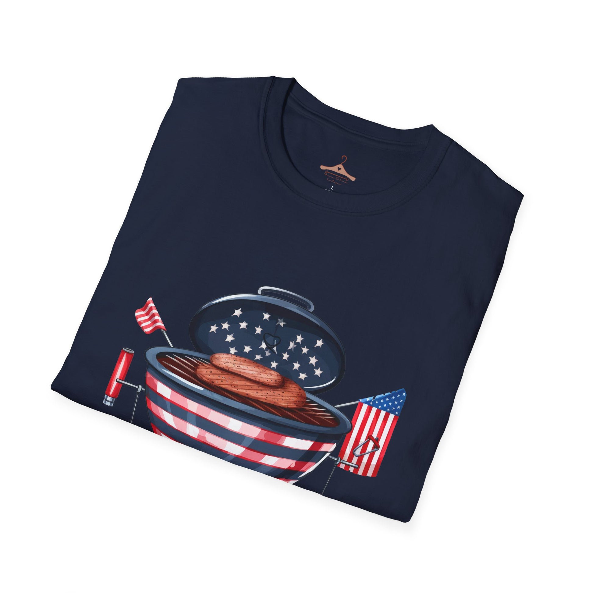 Patriotic Grill T-Shirt — American BBQ Fourth of July Cookout Tee