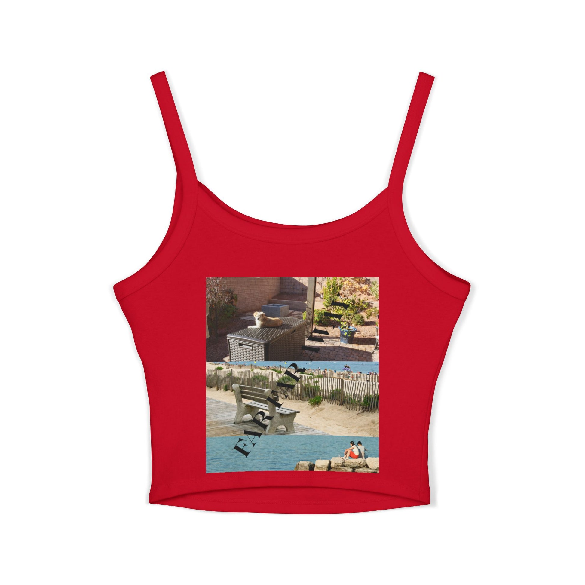 Tank Top — Vintage Poolside Photo Print Crop Tank