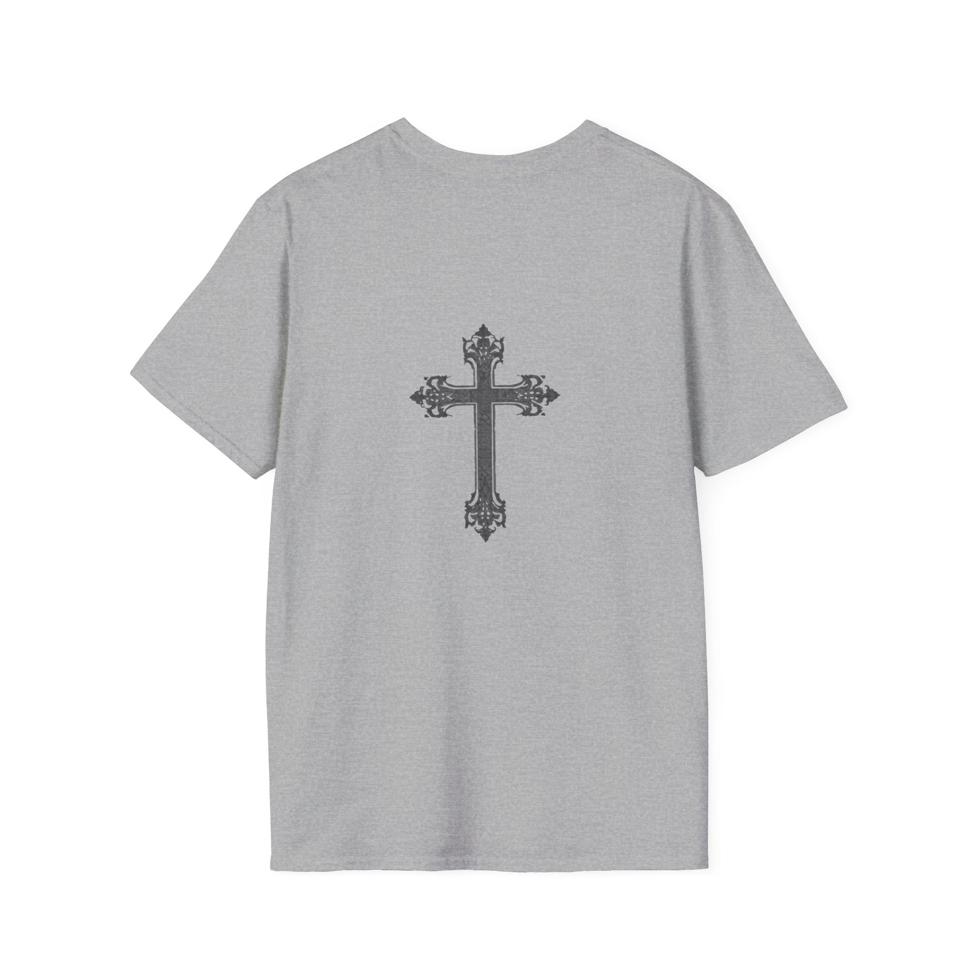 Ornate Gothic Cross T-Shirt - Vintage Religious Graphic Tee