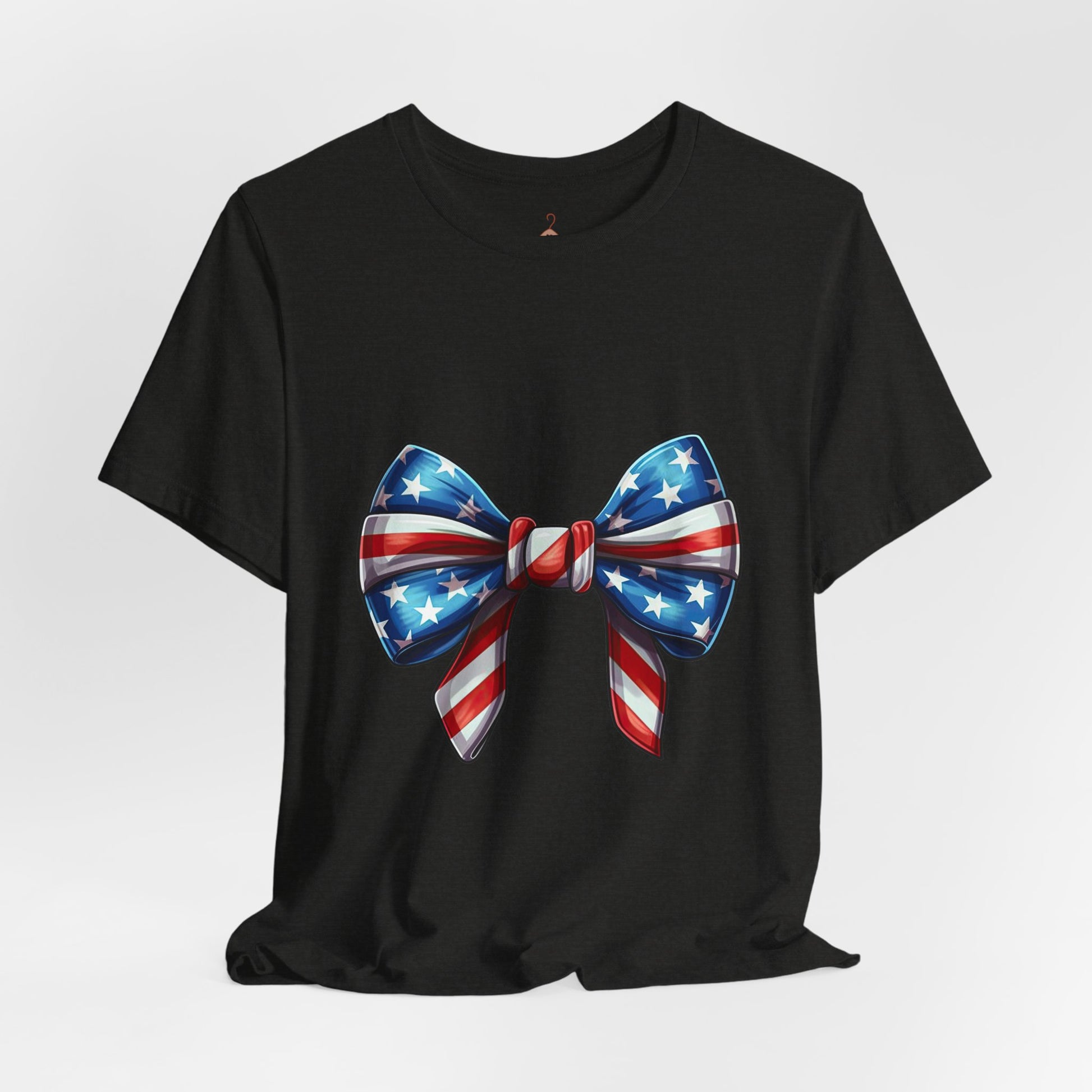 American Flag Bow T-Shirt — Patriotic 4th of July Tee