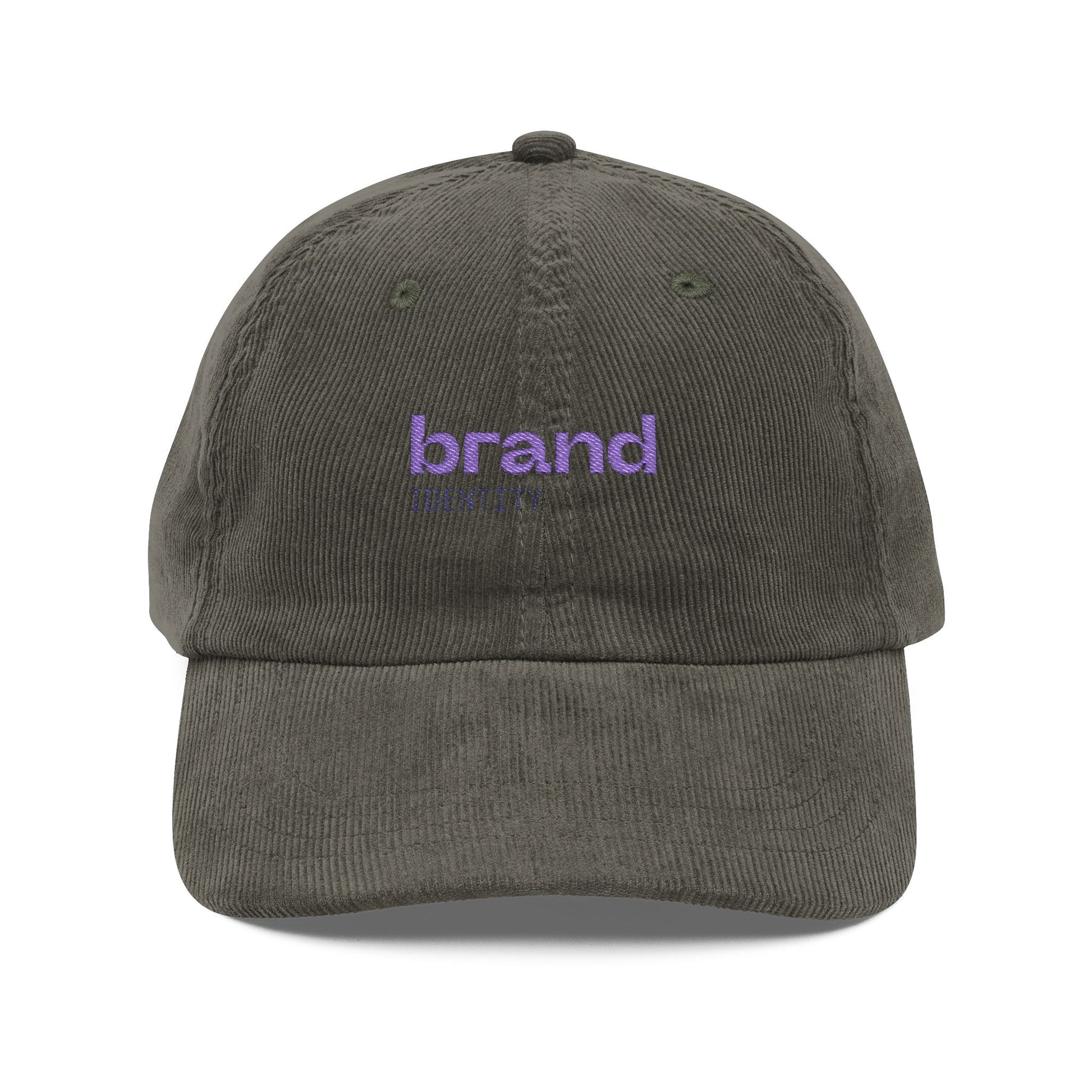 Vintage Corduroy Cap — Embroidered "brand" Dad Hat