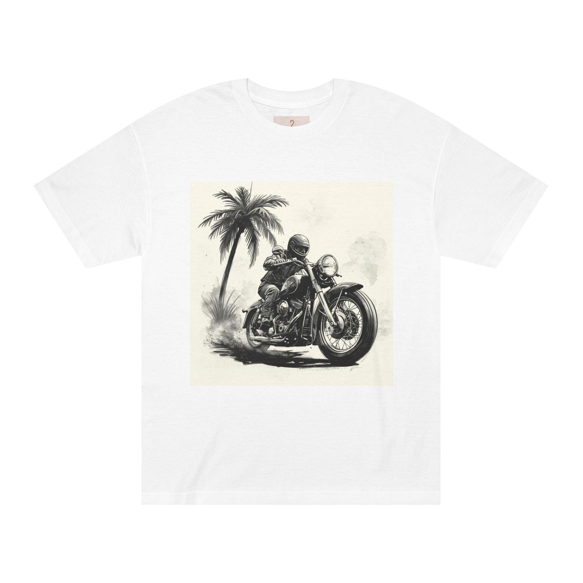 Vintage Motorcycle Tee — Retro Biker Palm Tree Graphic