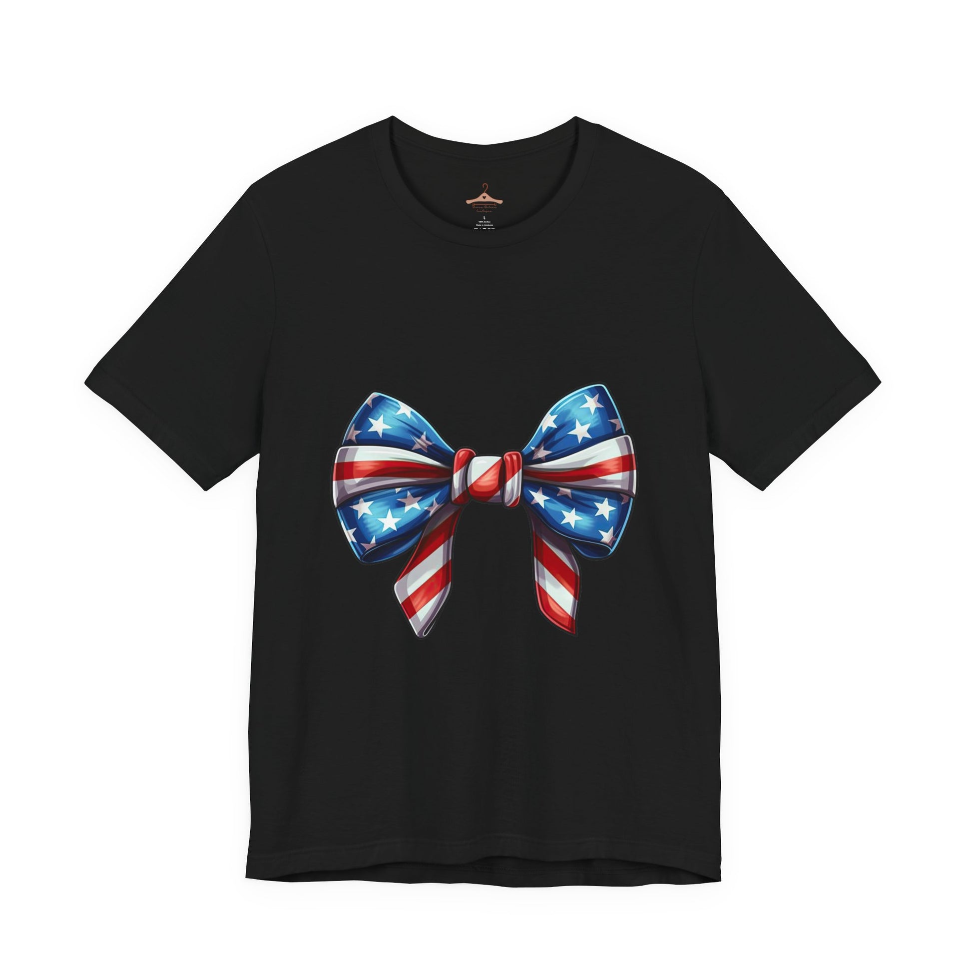 American Flag Bow T-Shirt — Patriotic 4th of July Tee
